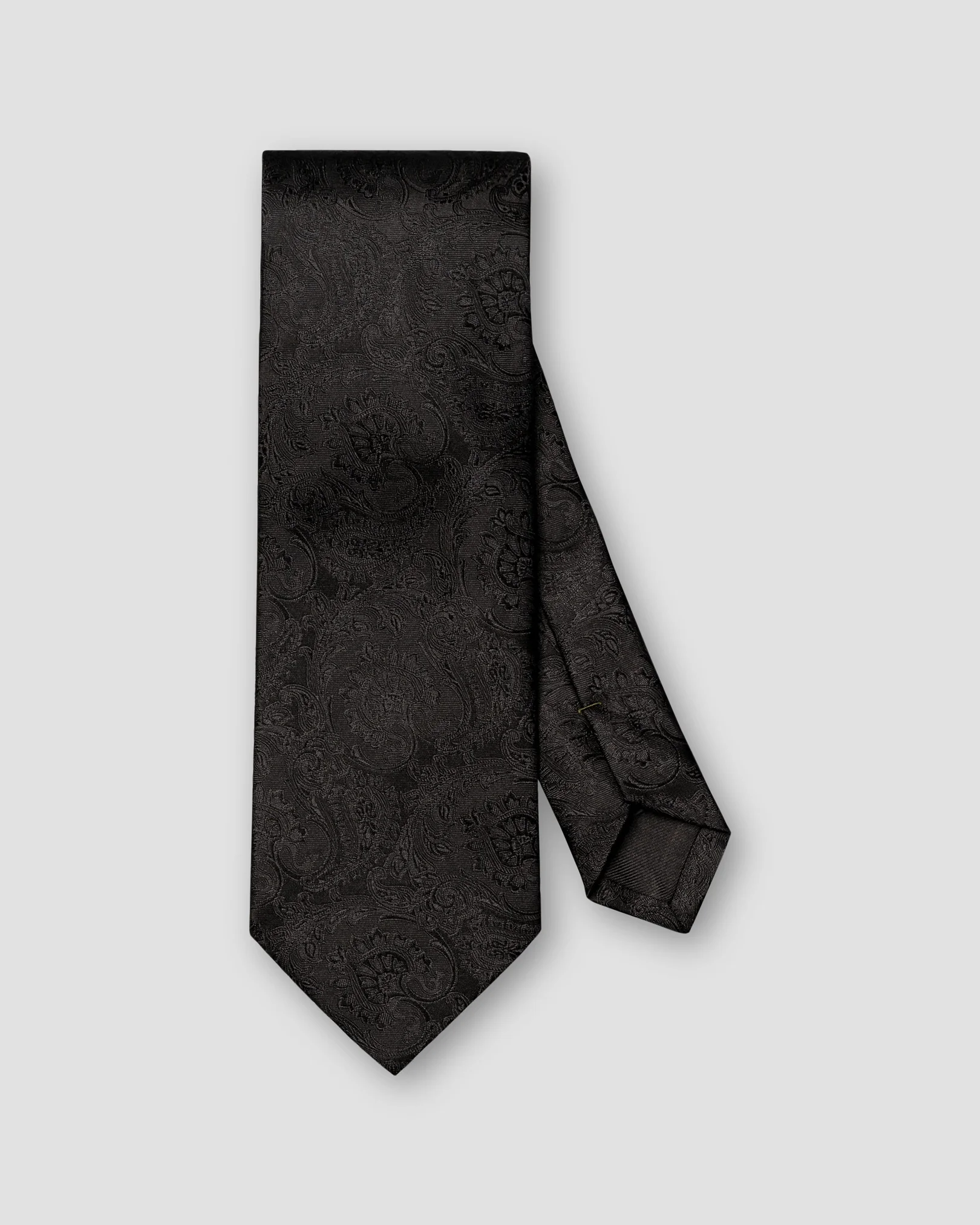 Eton - black paisley woven silk tie