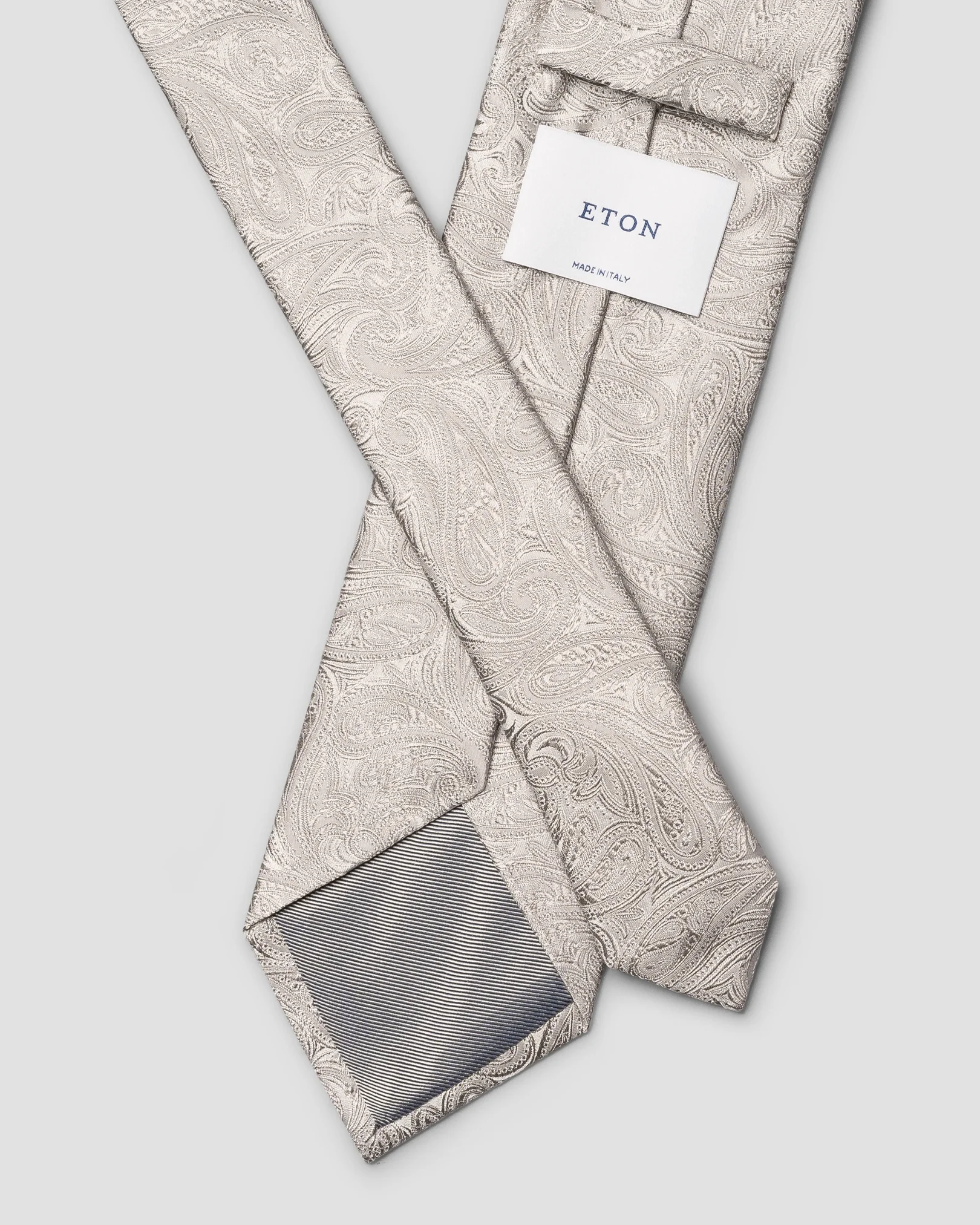 Eton - paisley woven silk tie silver paisley woven silk tie