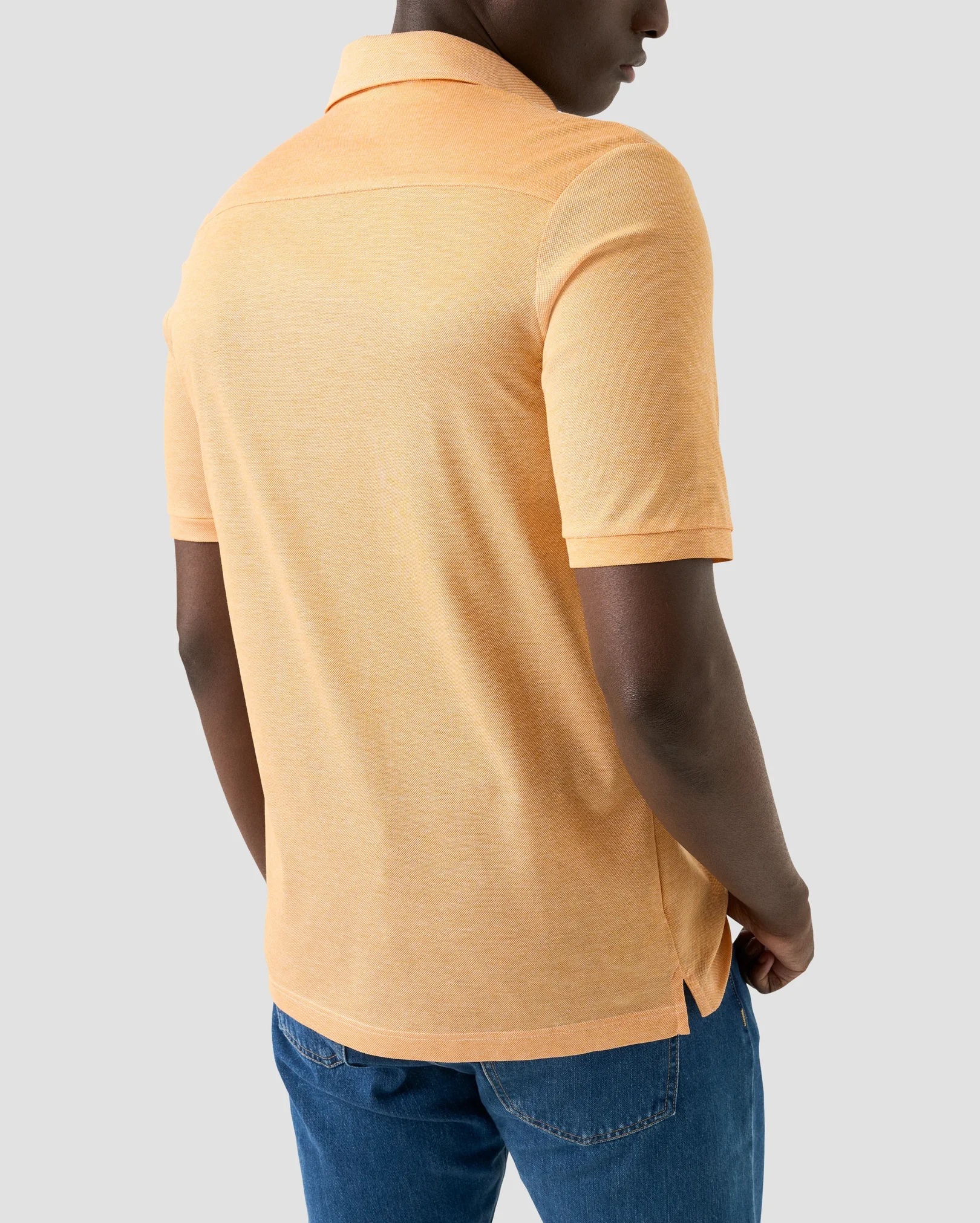 Eton - mid yellow filo di scozia oxford polo shirt