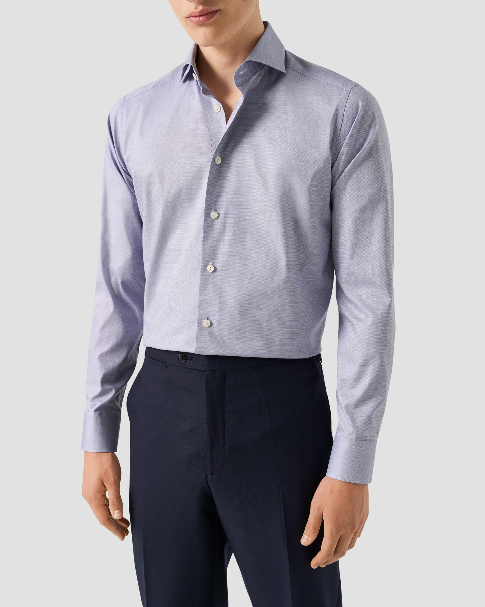 Eton - light purple solid signature oxford shirt