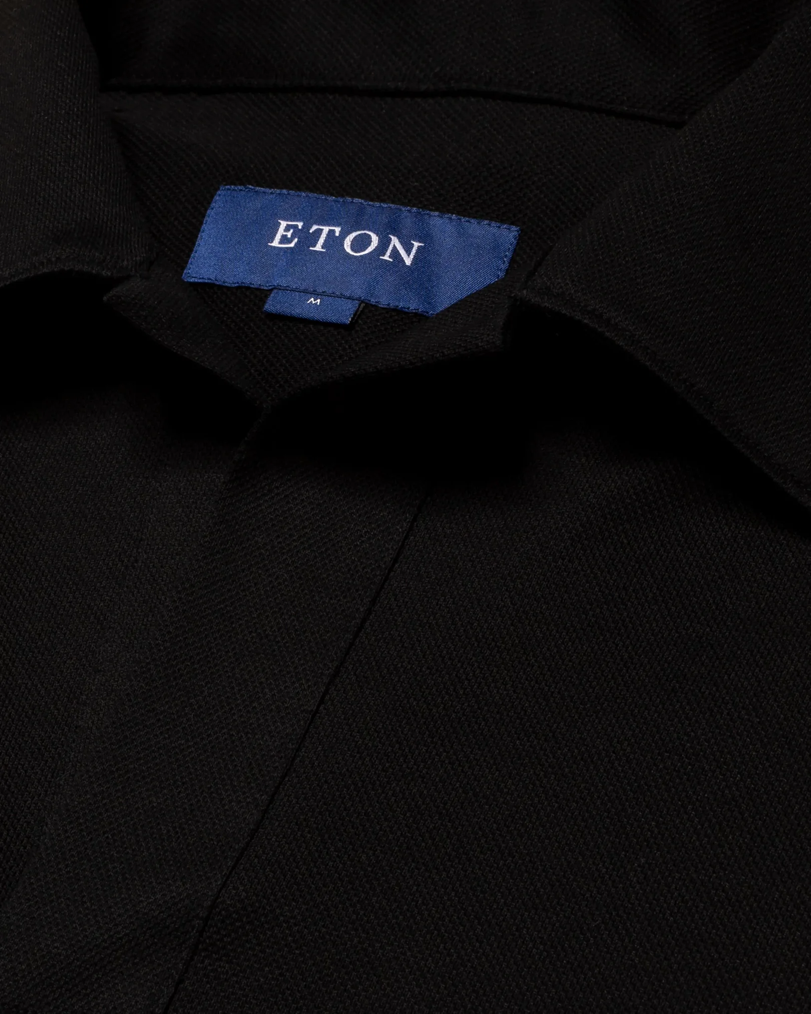 Eton - black knit pique oxford