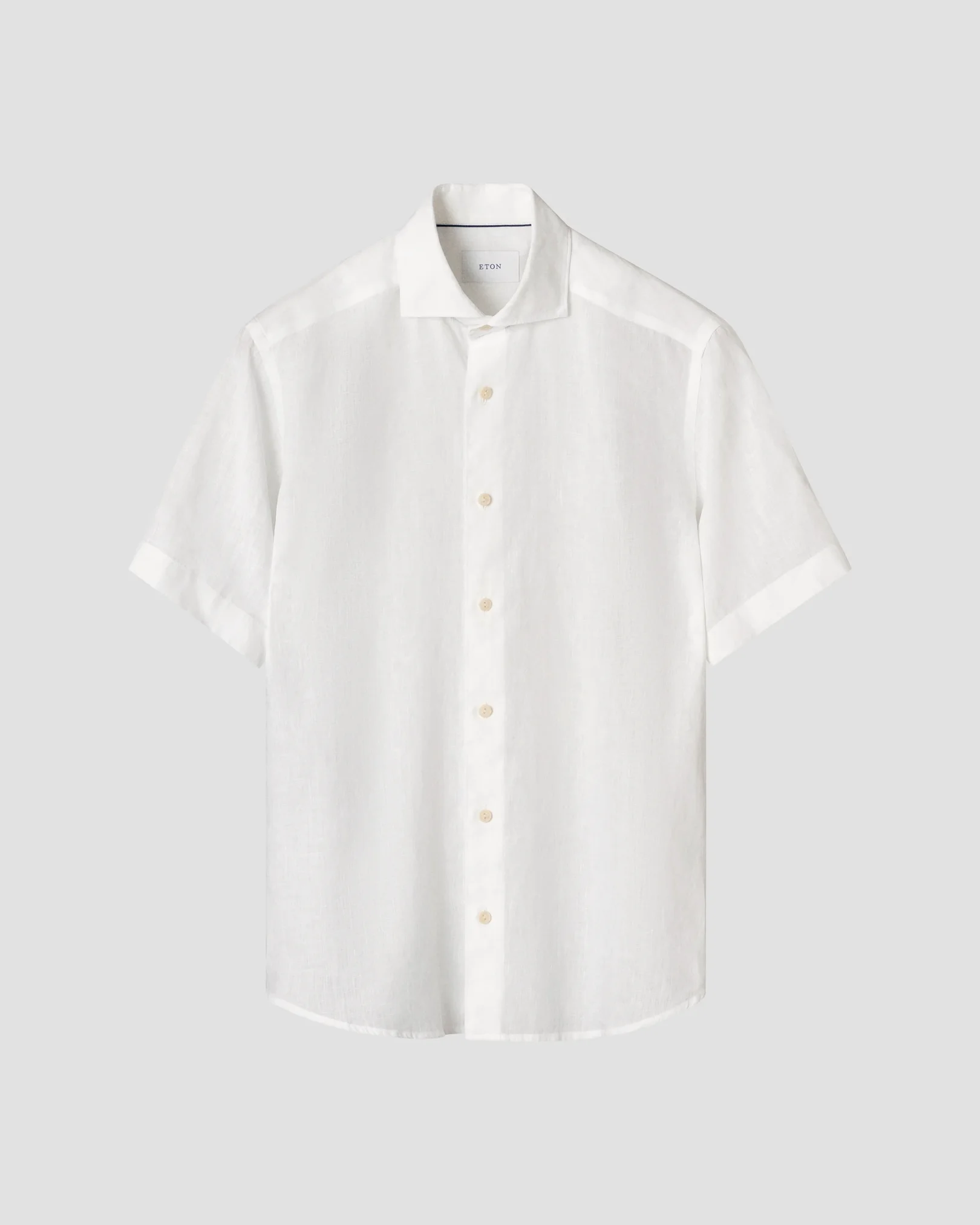 Eton - white solid linen shirt