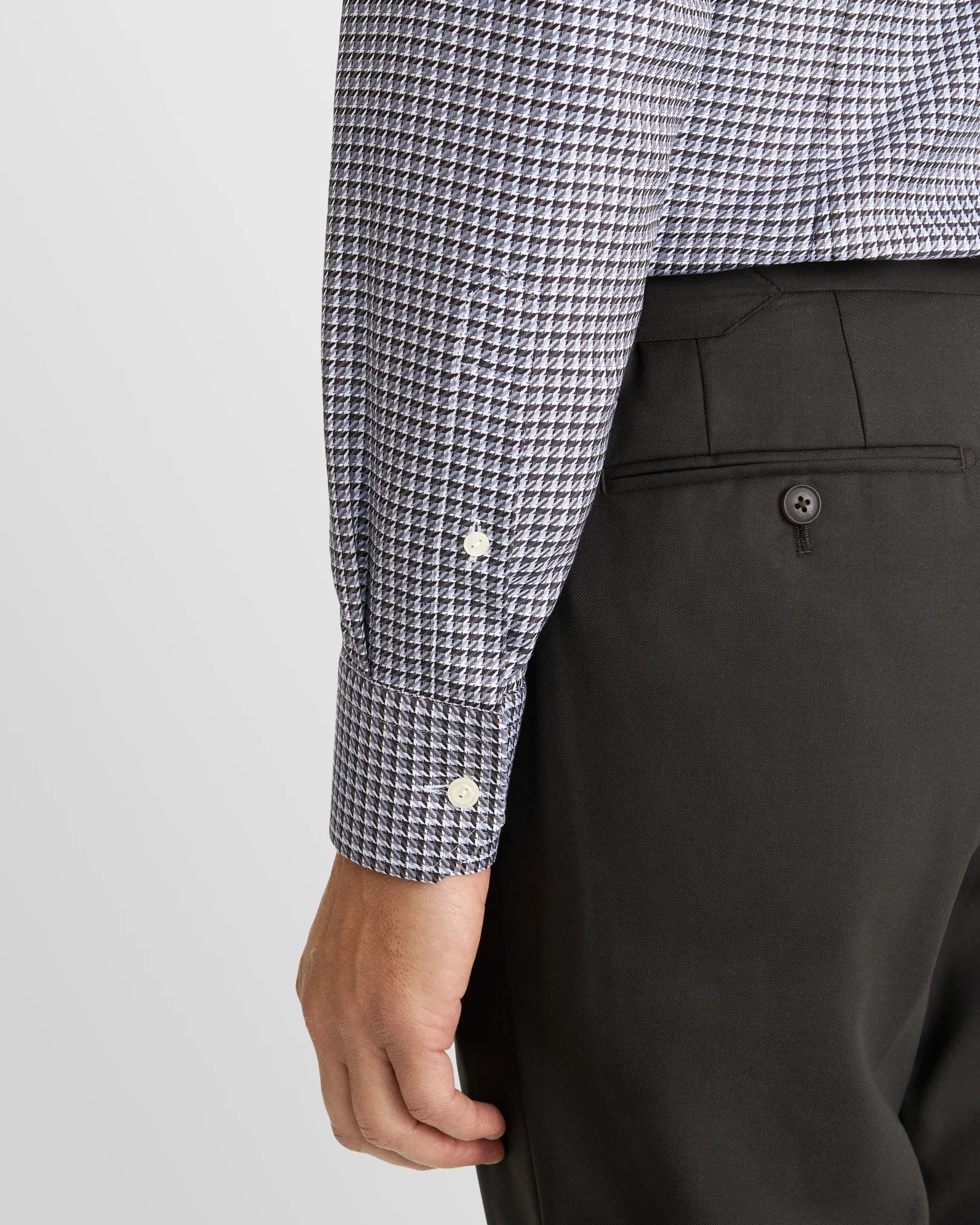 Eton - dark blue check king twill shirt