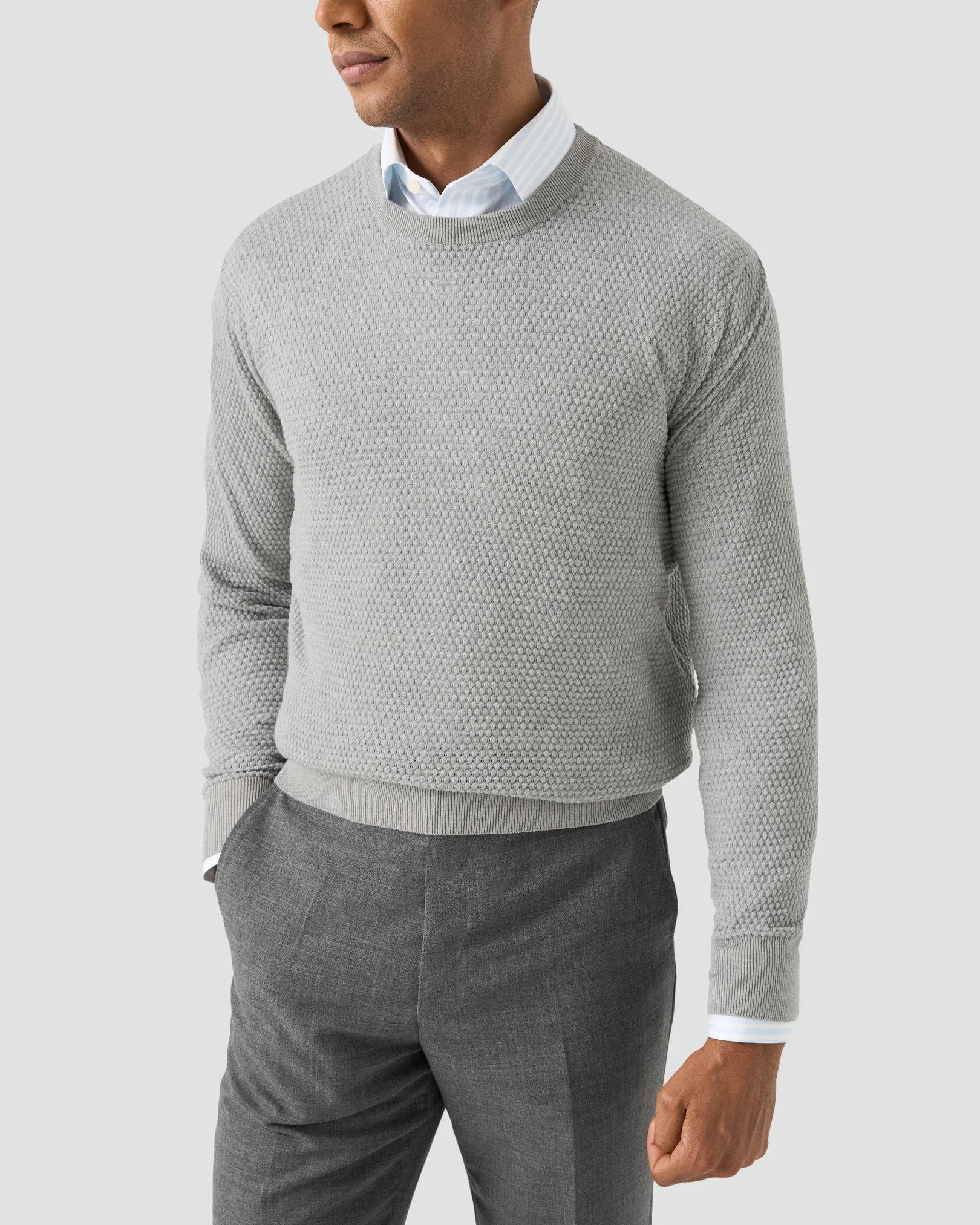 Eton - Structured Knit Crew Neck