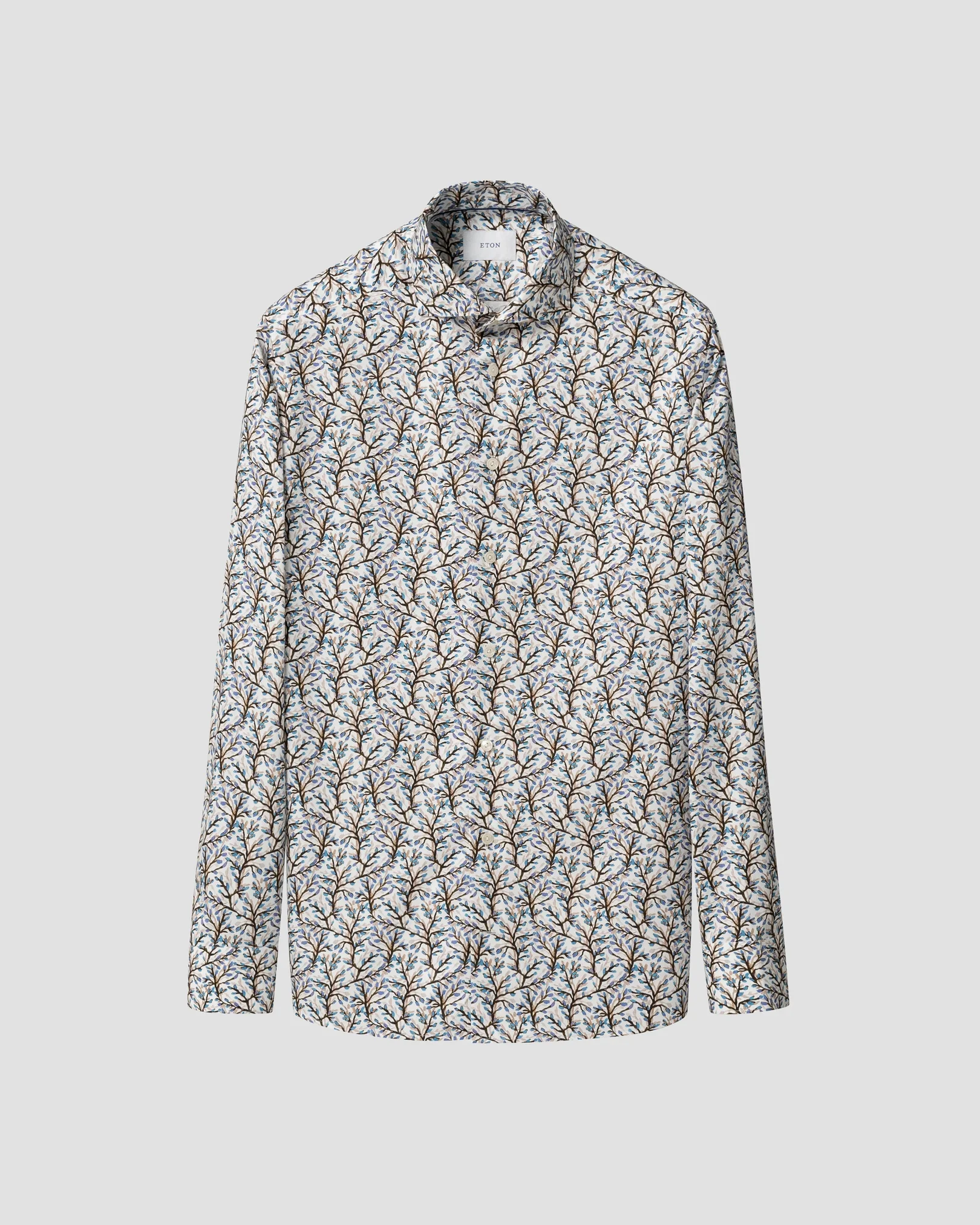Eton - brown floral print shirt