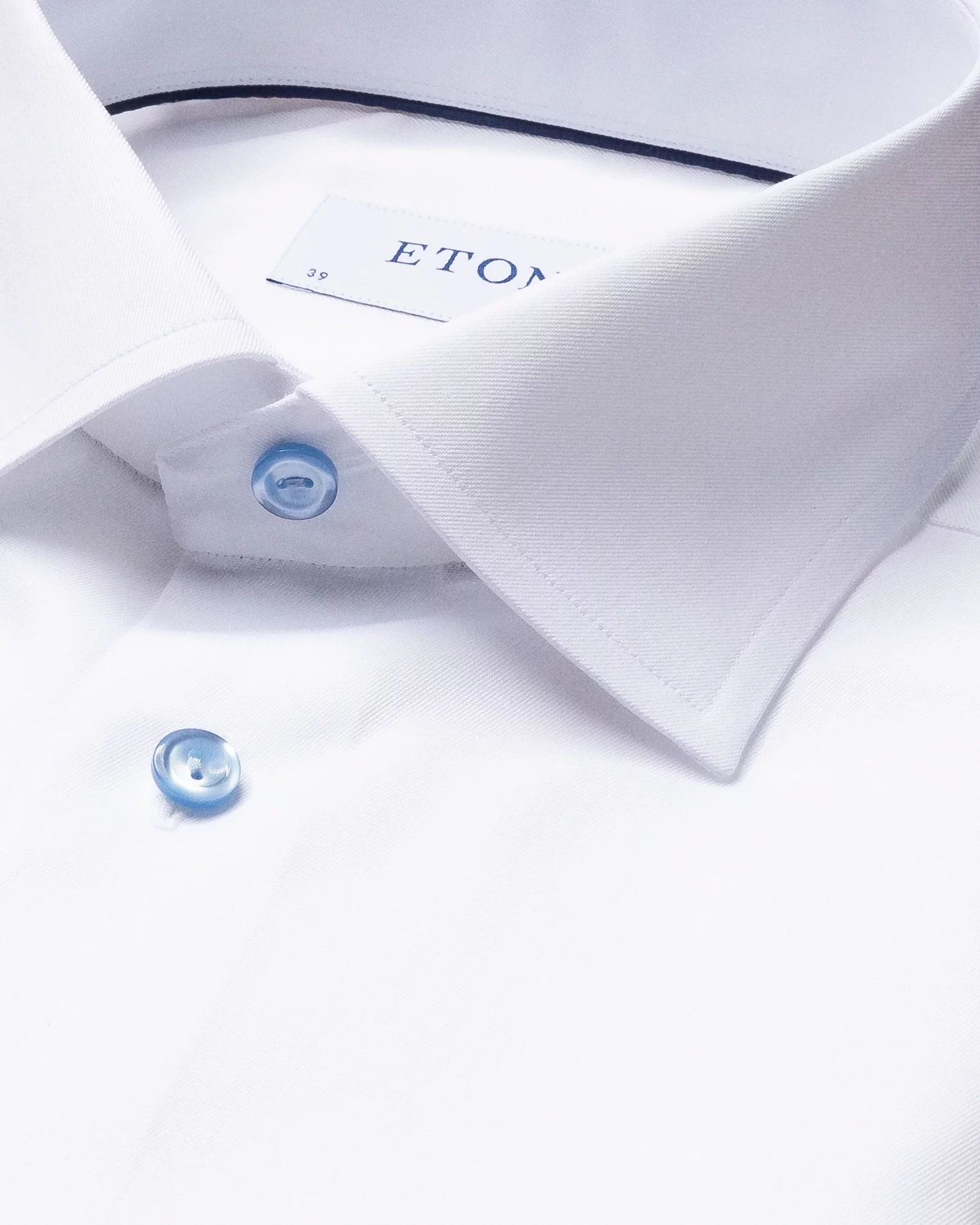 Weißes Signature-Twill-Hemd mit blauen Details
