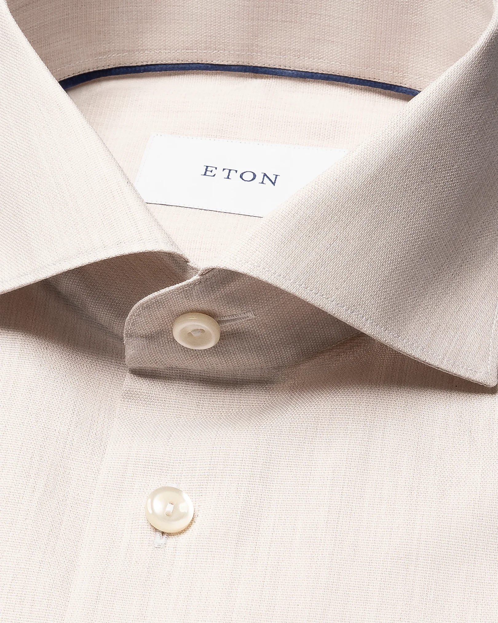 Eton - beige solid twill shirt