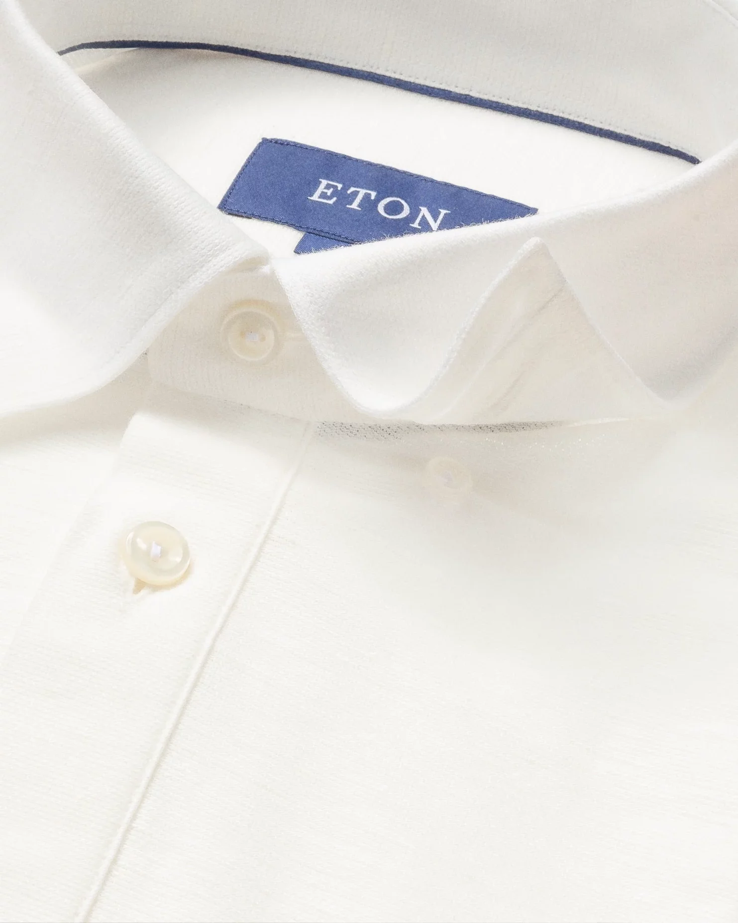 Eton - white cotton linen polo shirt short sleeved