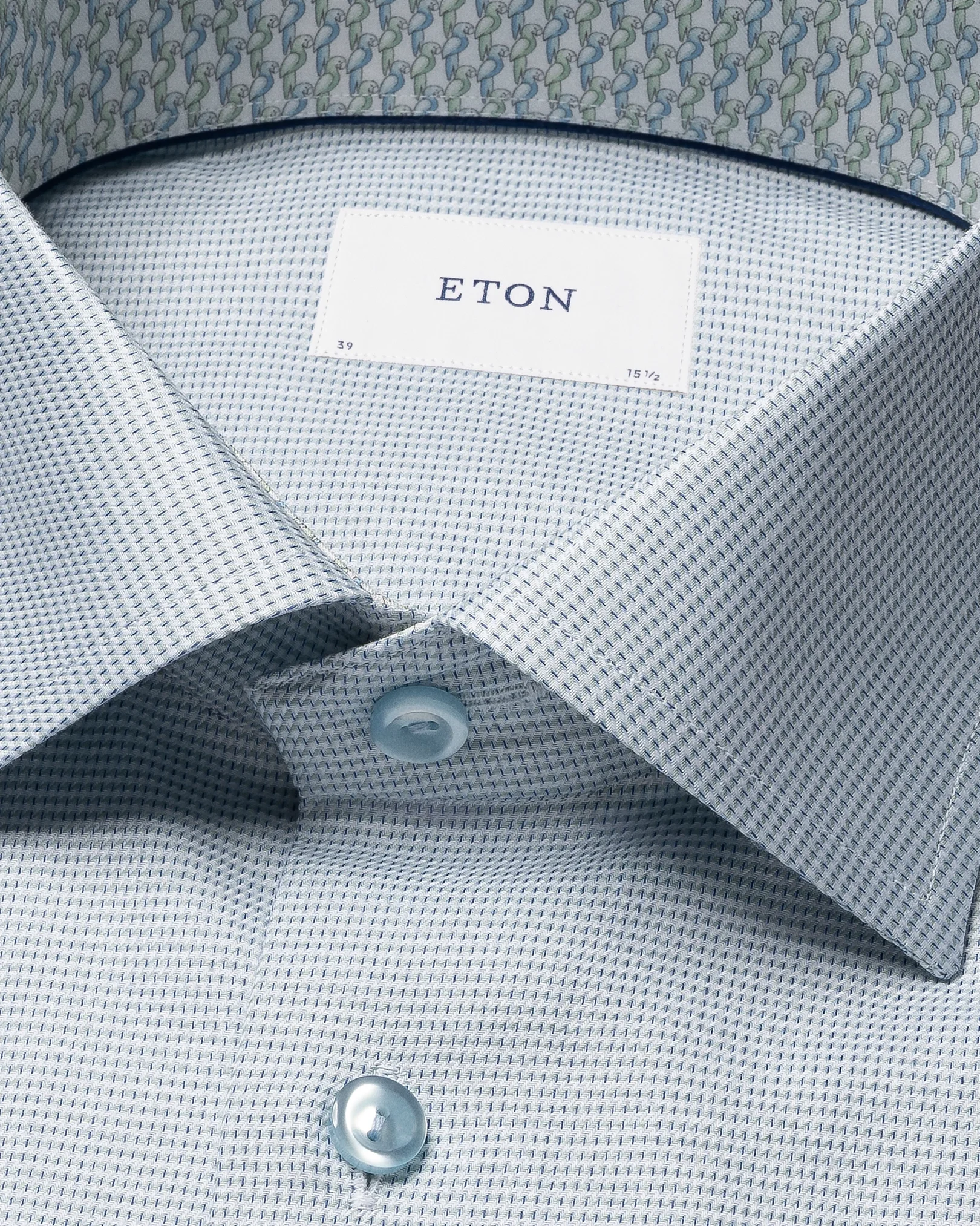 Eton - light green semi solid effect dobby shirt