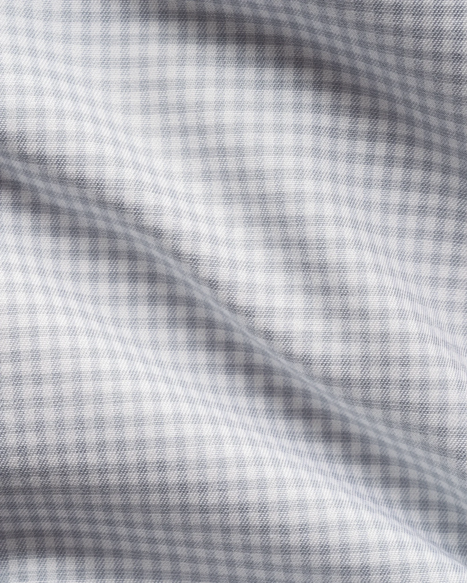 Eton - mid grey check cotton tencel tm lyocell shirt