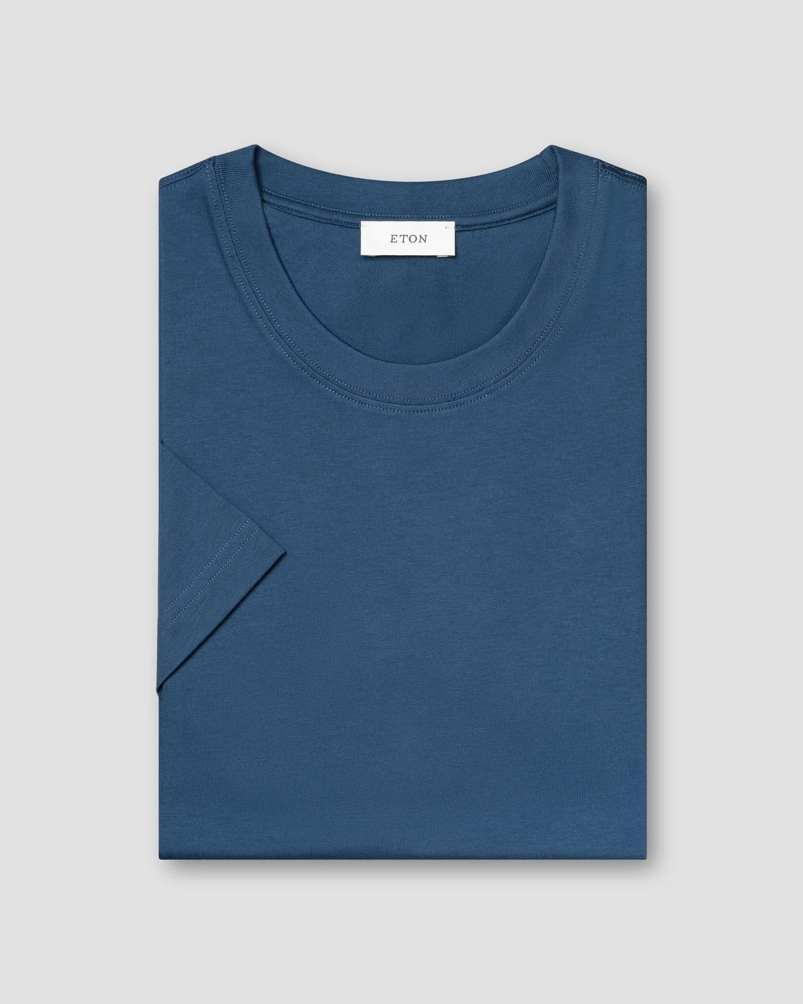 Eton - mid blue single jersey supima cotton t shirt