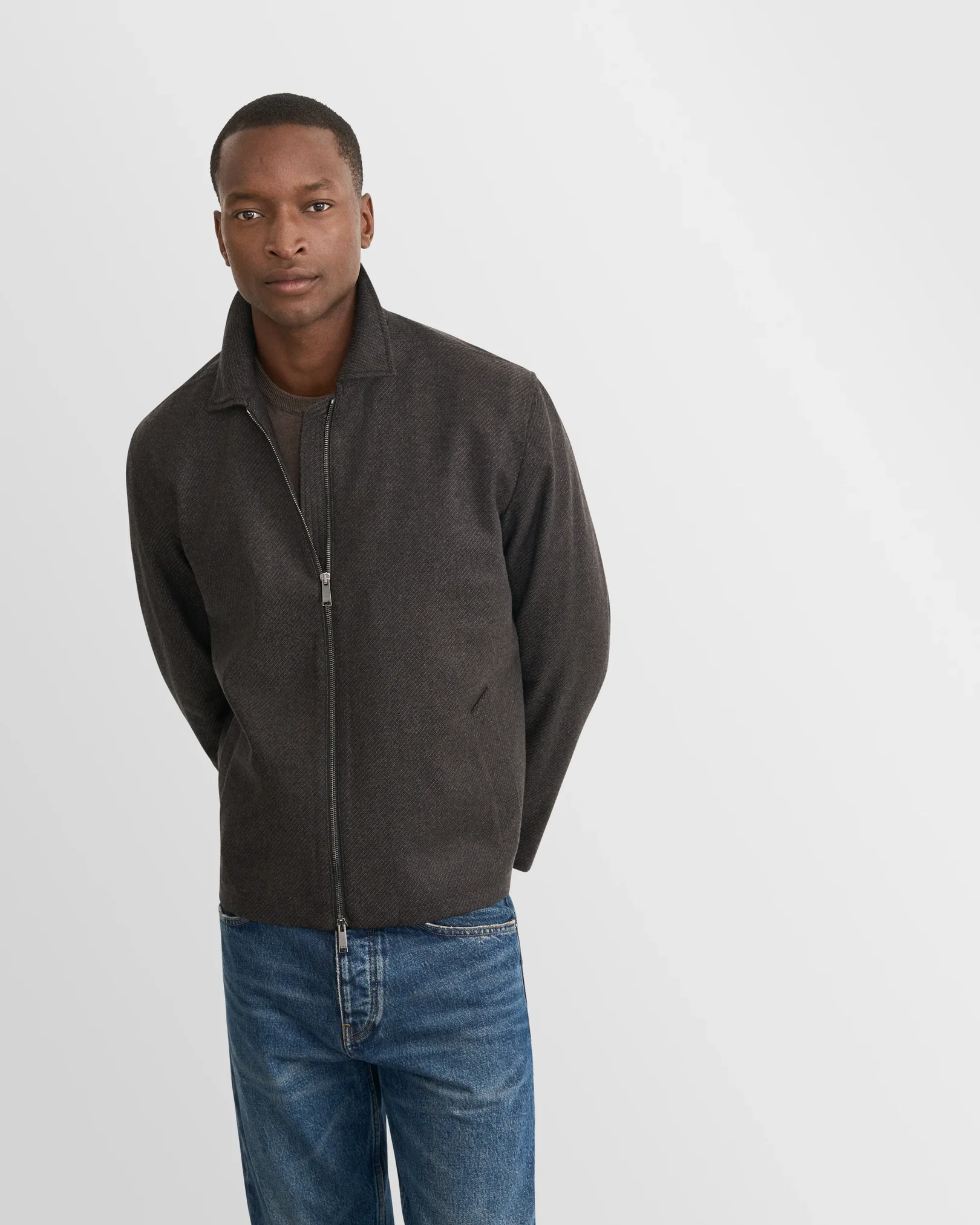 Eton - wool cashmere harrington jacket