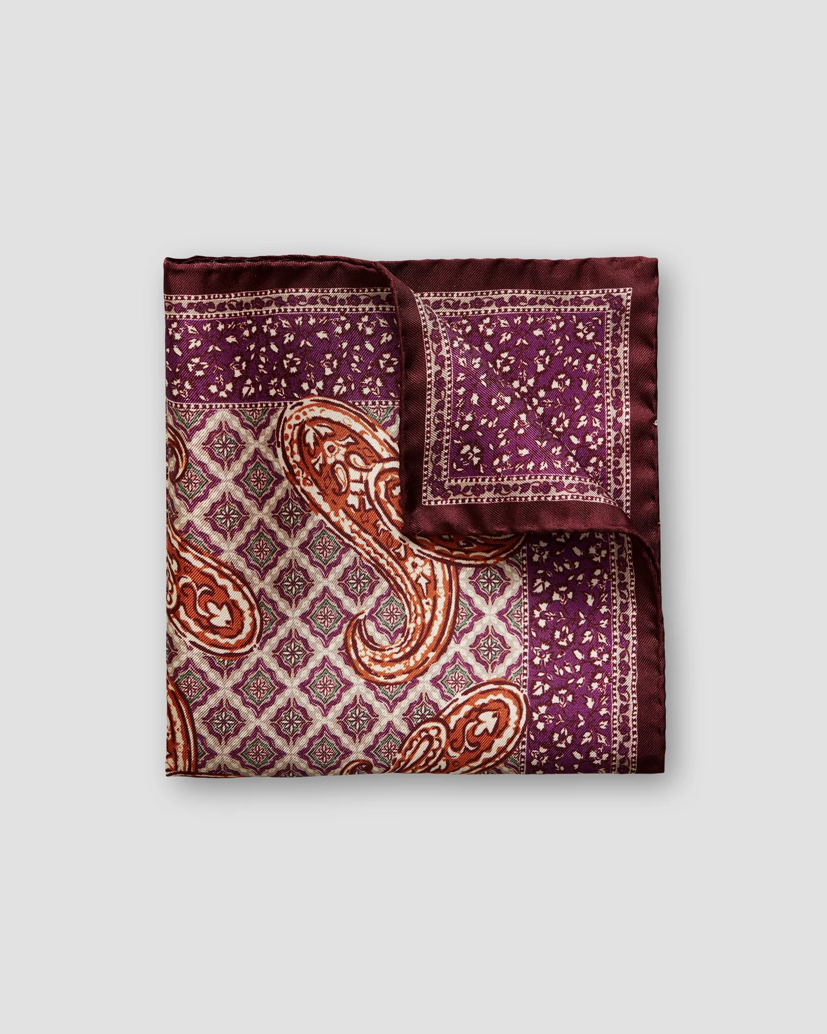 Eton - purple paisley floral pocket square