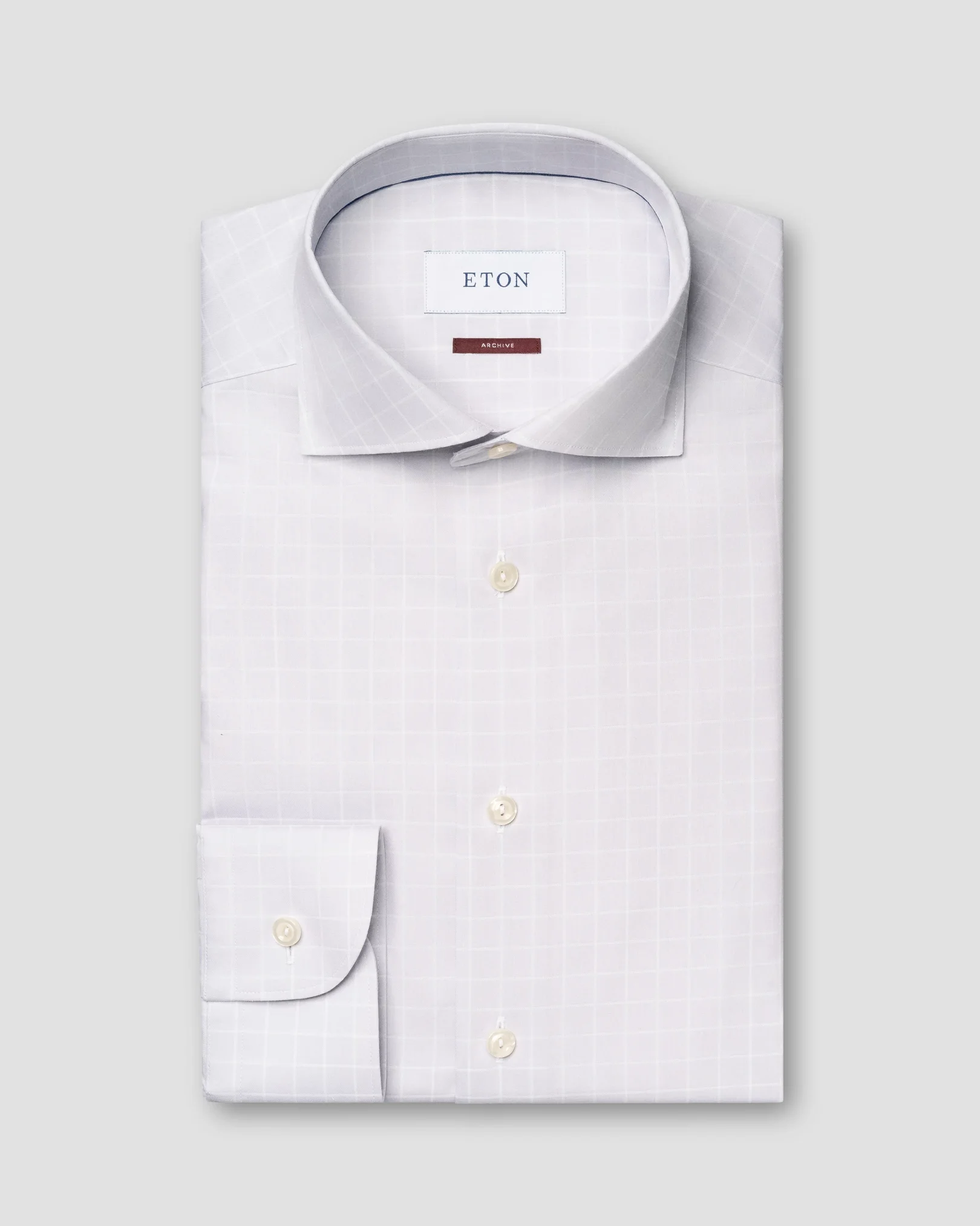 Eton - Light grey Check Signature Twill Shirt