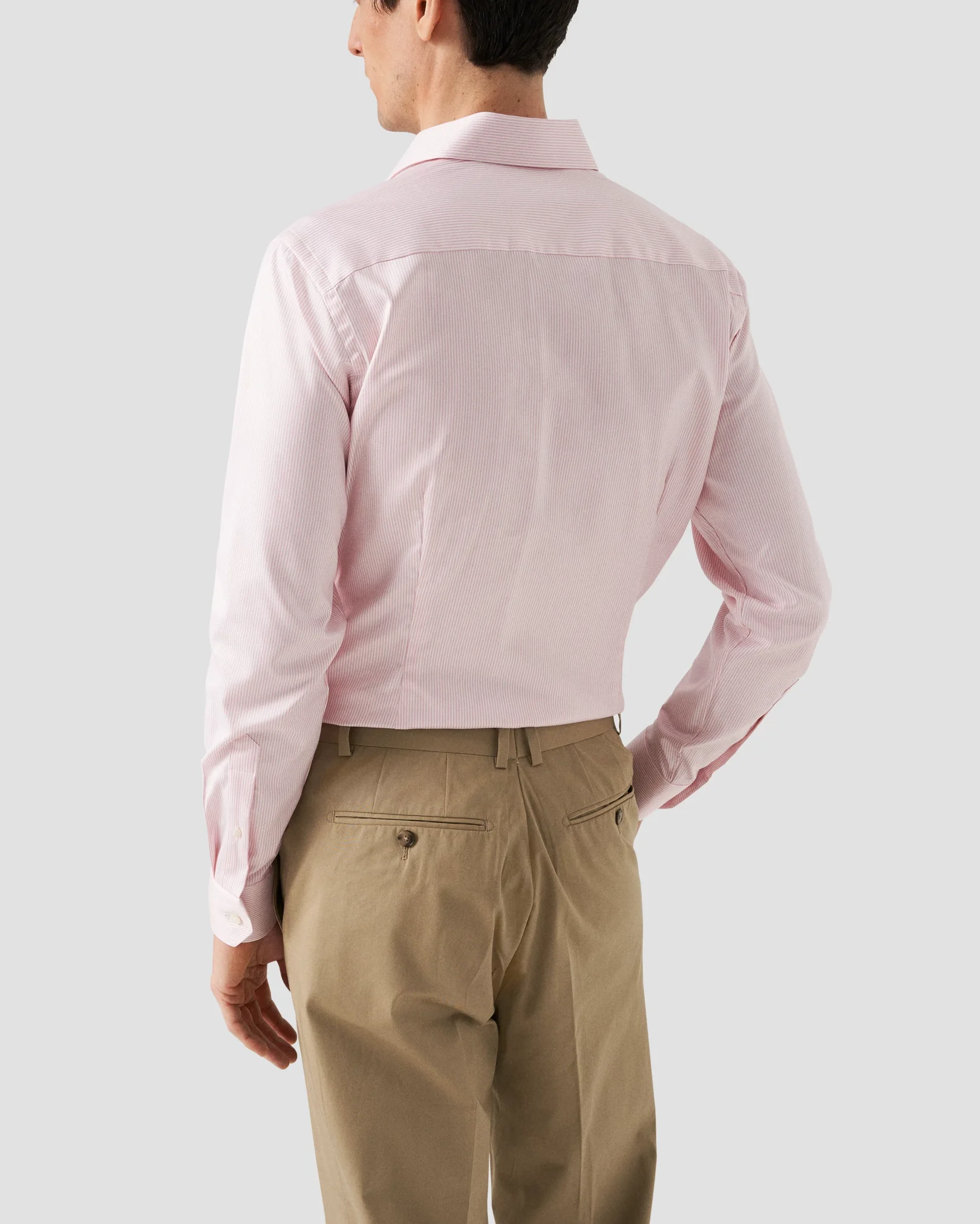 Eton - striped pink twill shirt