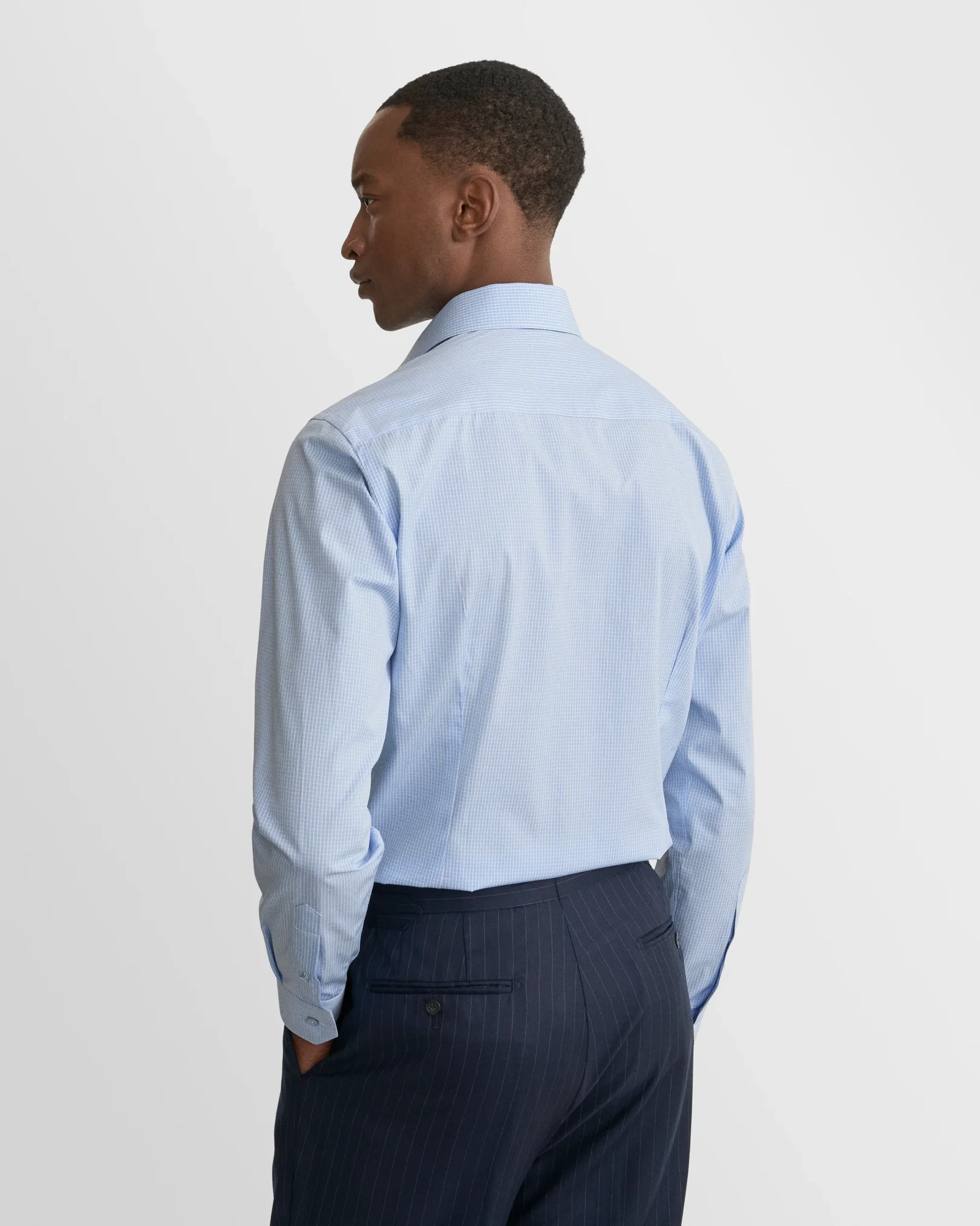 Eton - light blue supima check 263