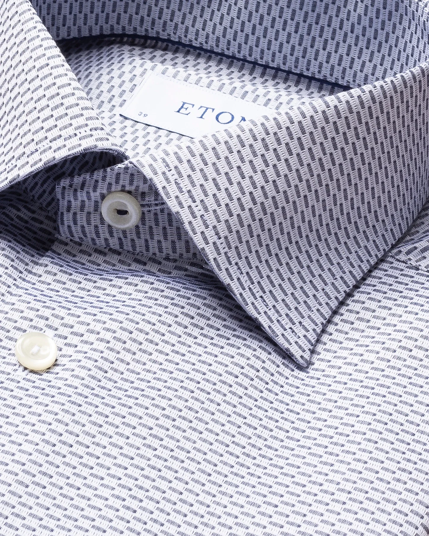 Eton - navy blue twill micro pattern