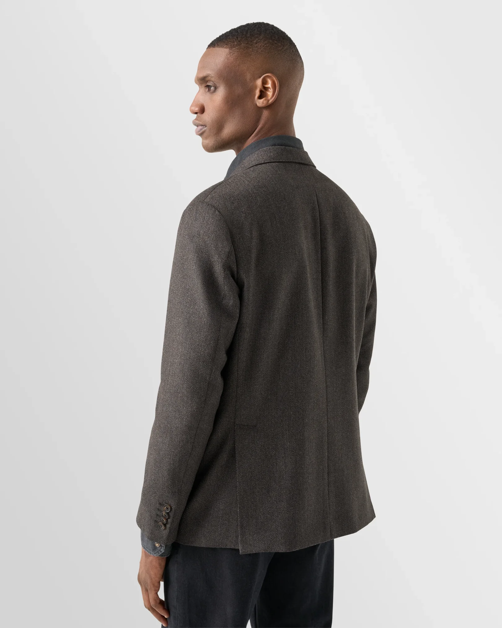 Eton - brown double breasted soft jacket