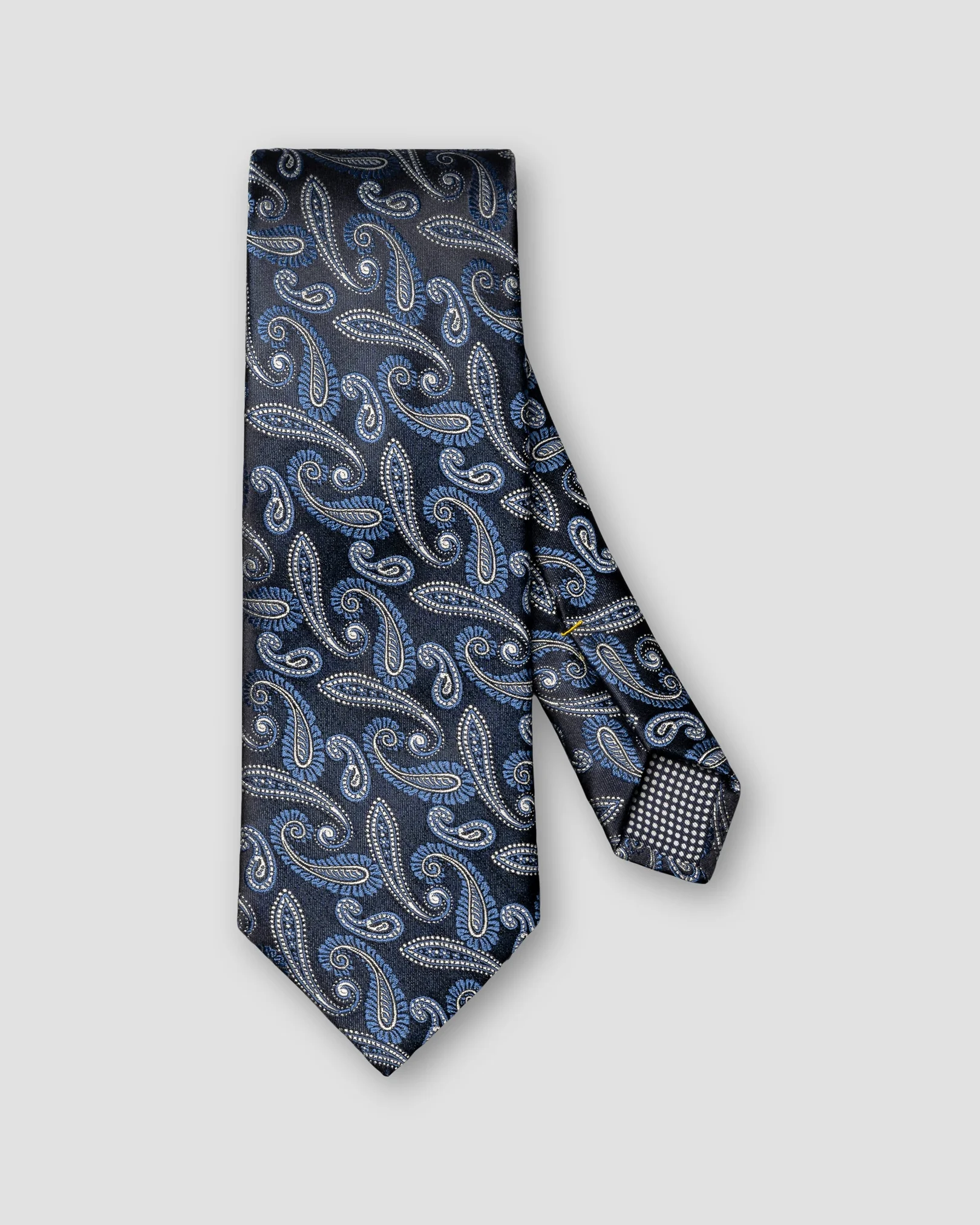 Eton - paisely woven silk tie dark blue paisely woven silk tie