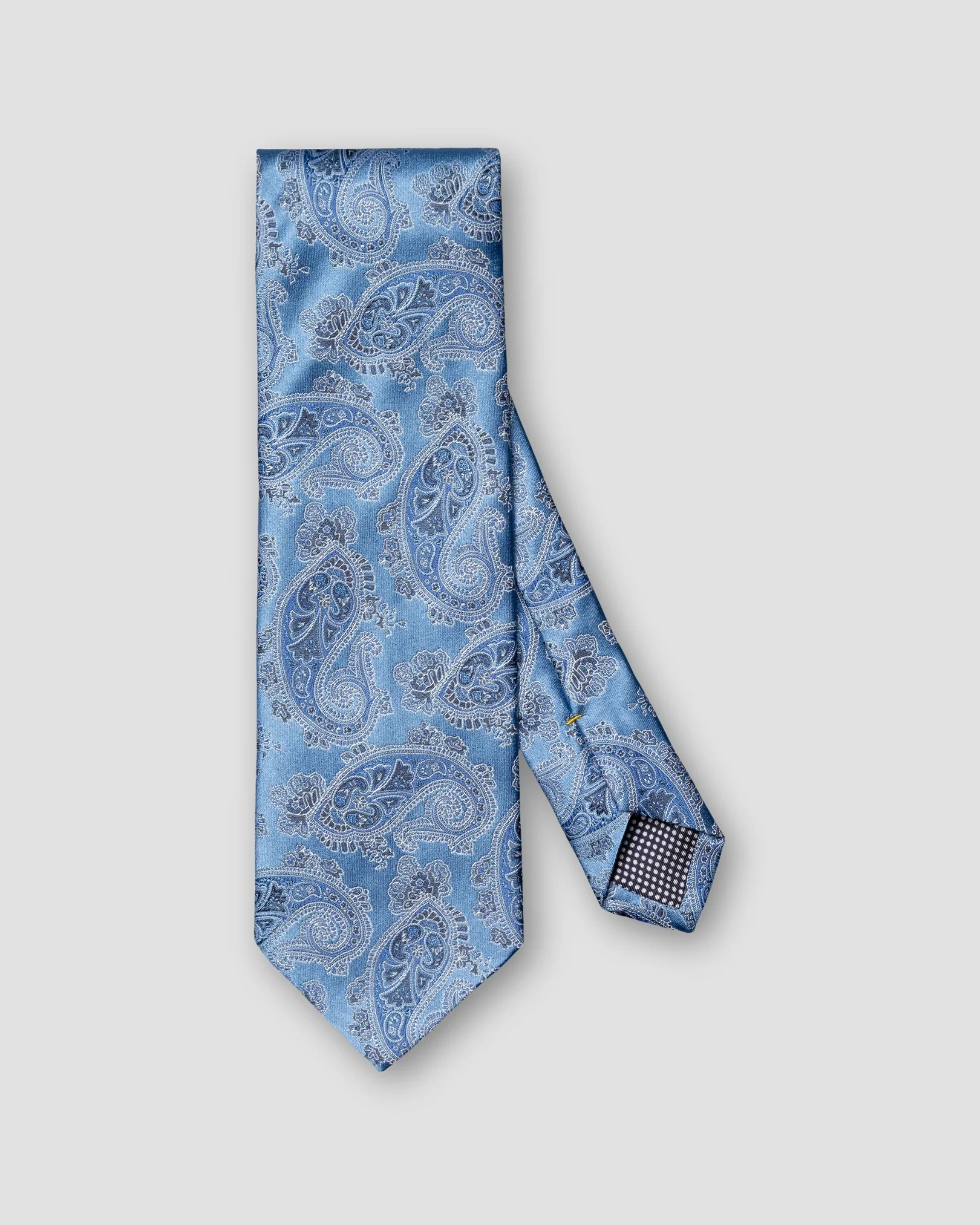 Eton - mid blue paisley woven silk tie