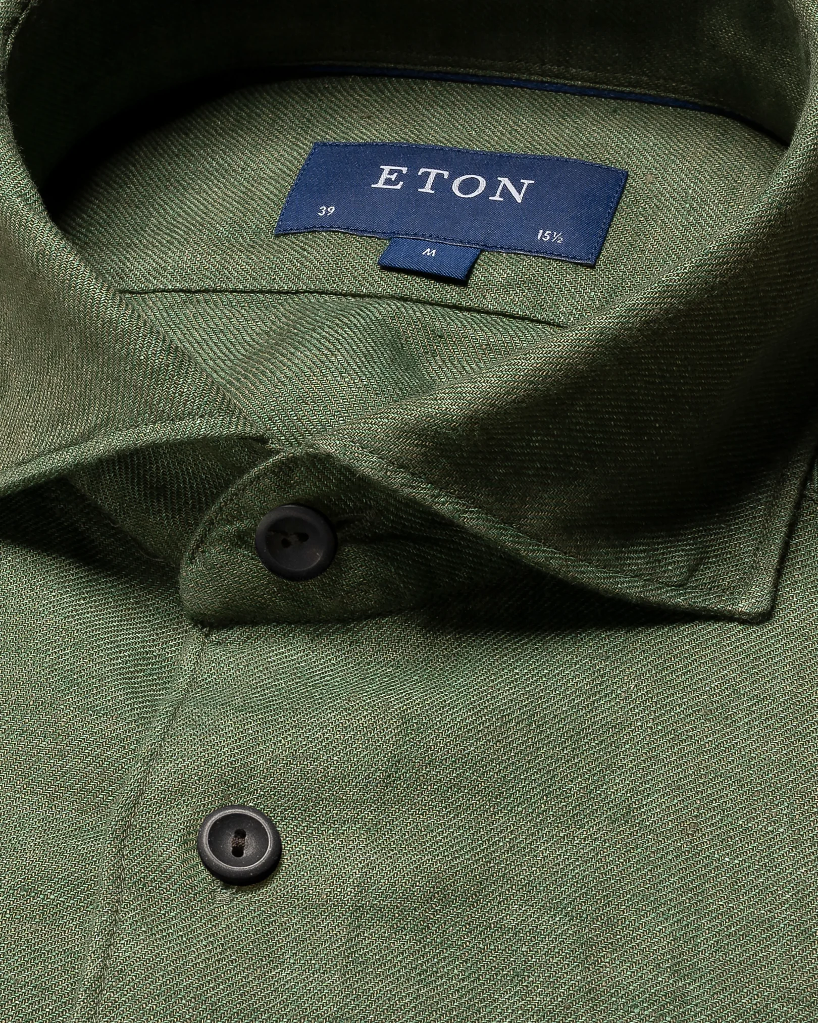Eton - widespread green linen shirt