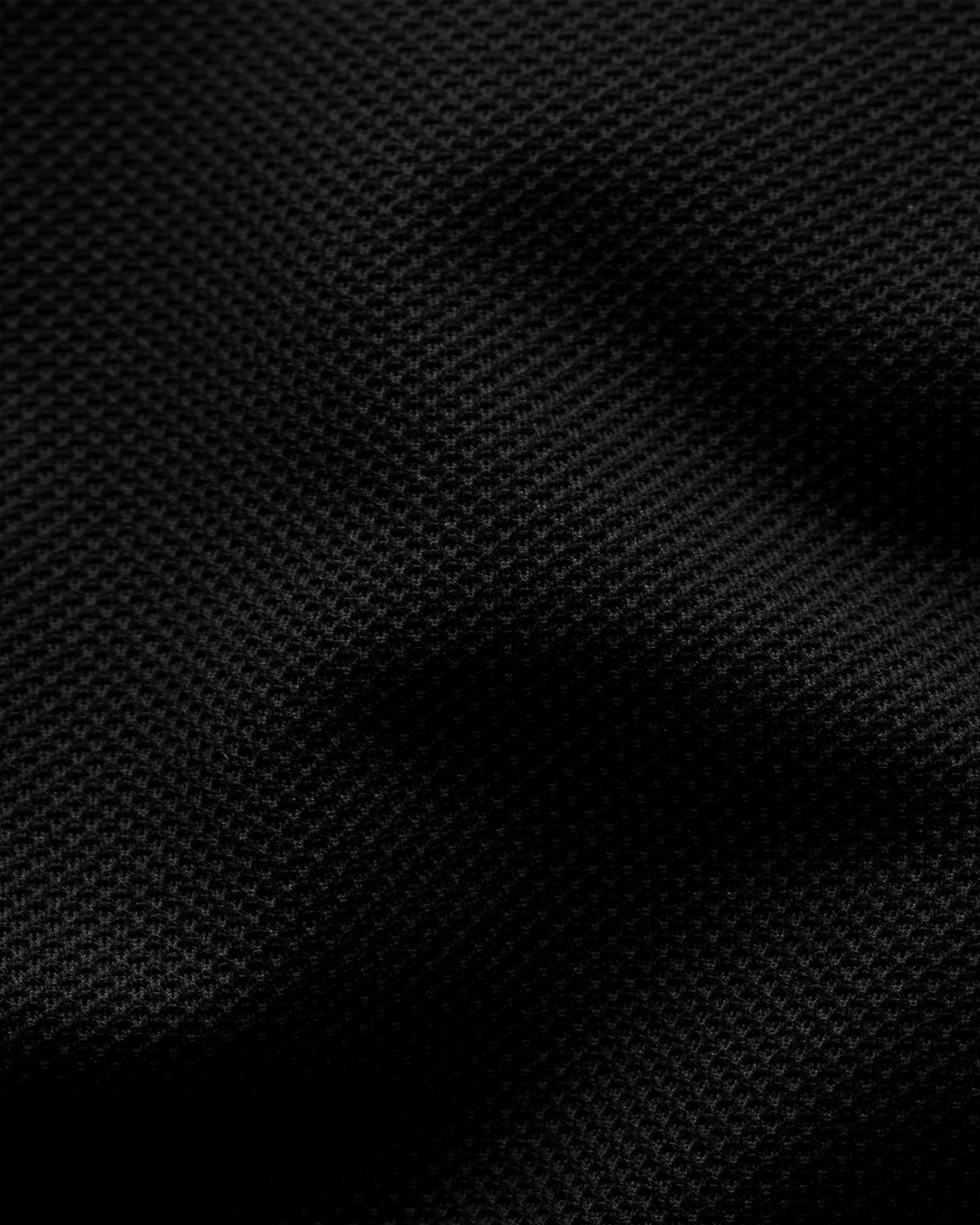 Eton - black pique shirt long sleeved