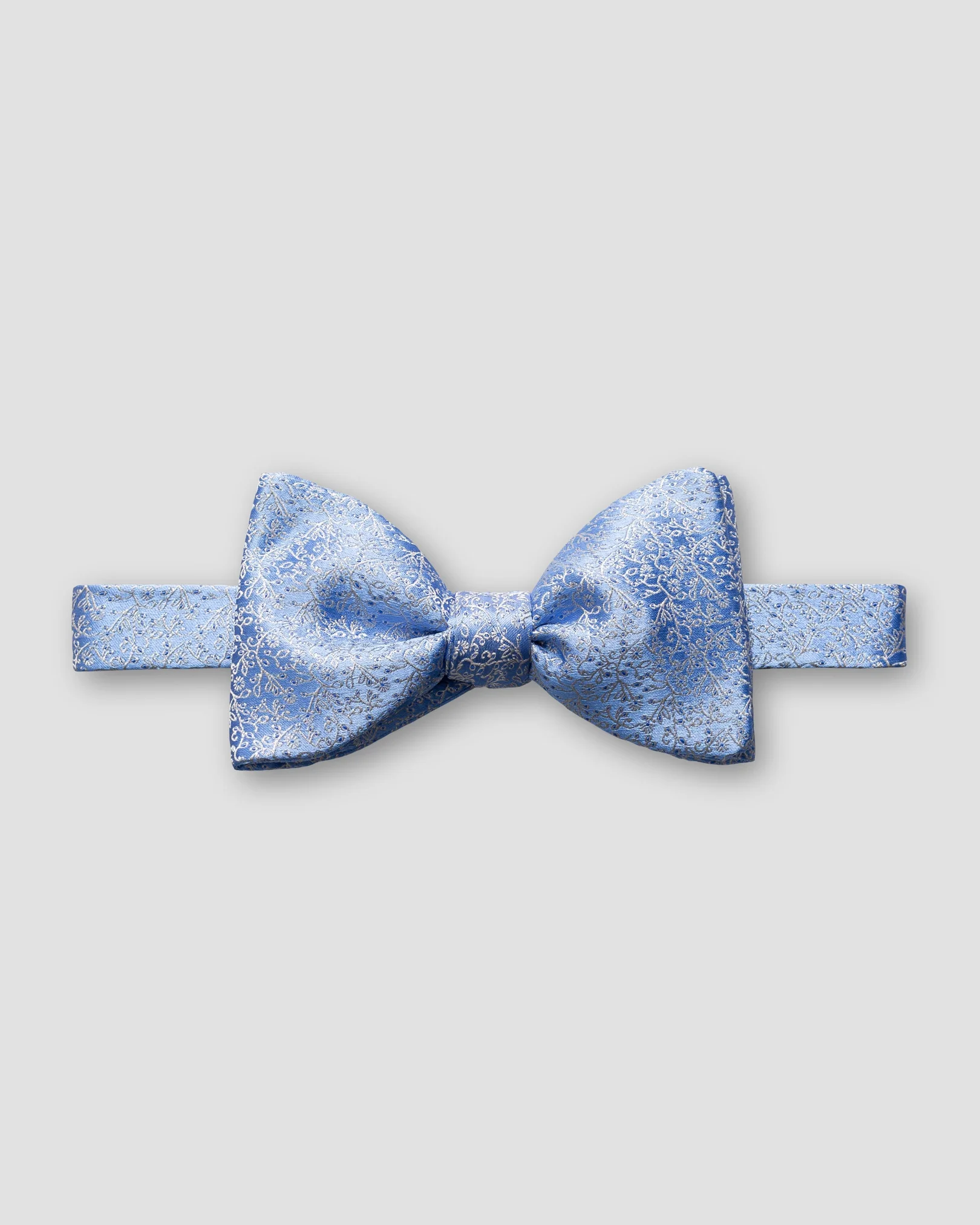 Eton - blue lustrous silk bow tie self tied