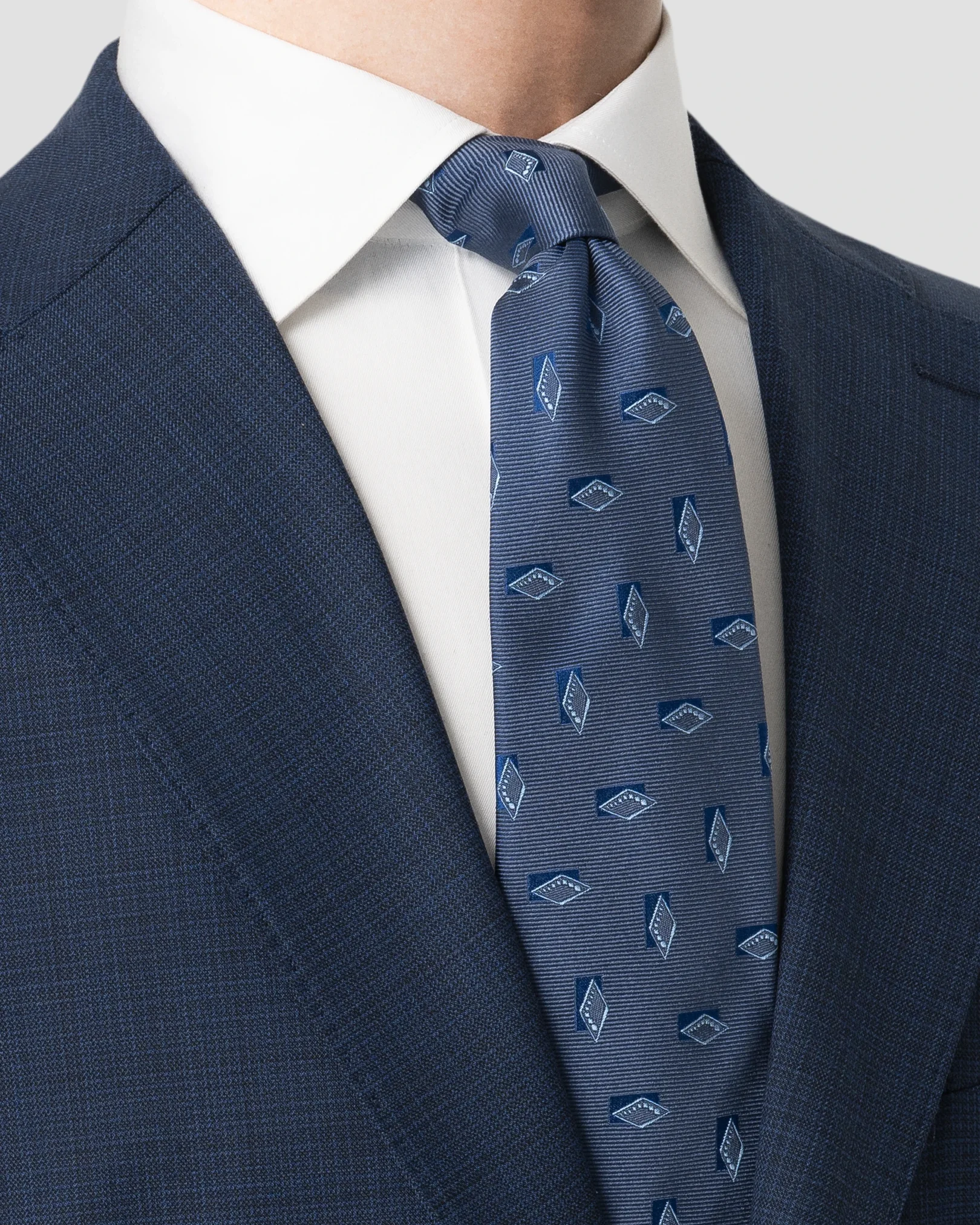 Eton - dark blue diamond woven silk tie