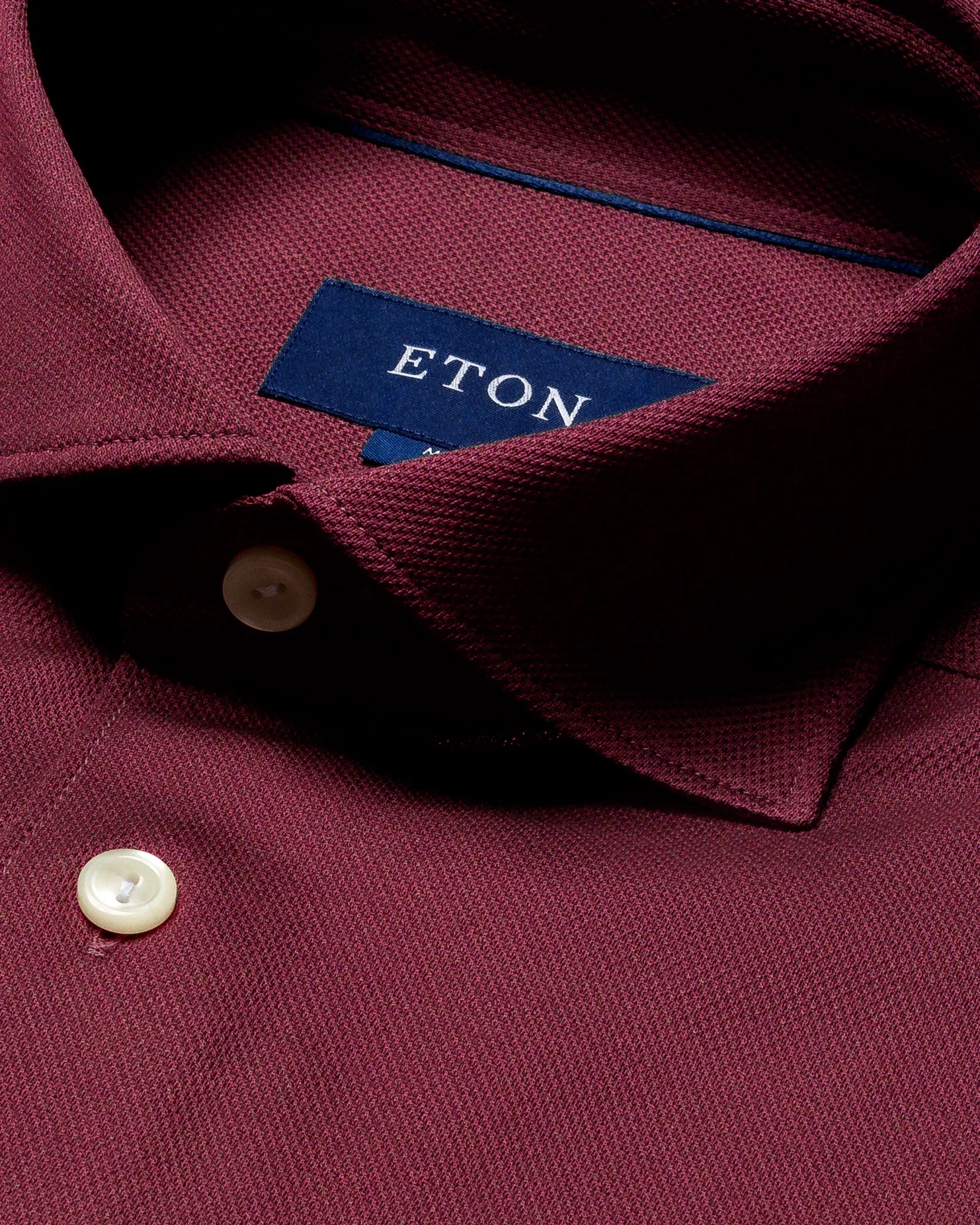 Eton - burgundy pique shirt
