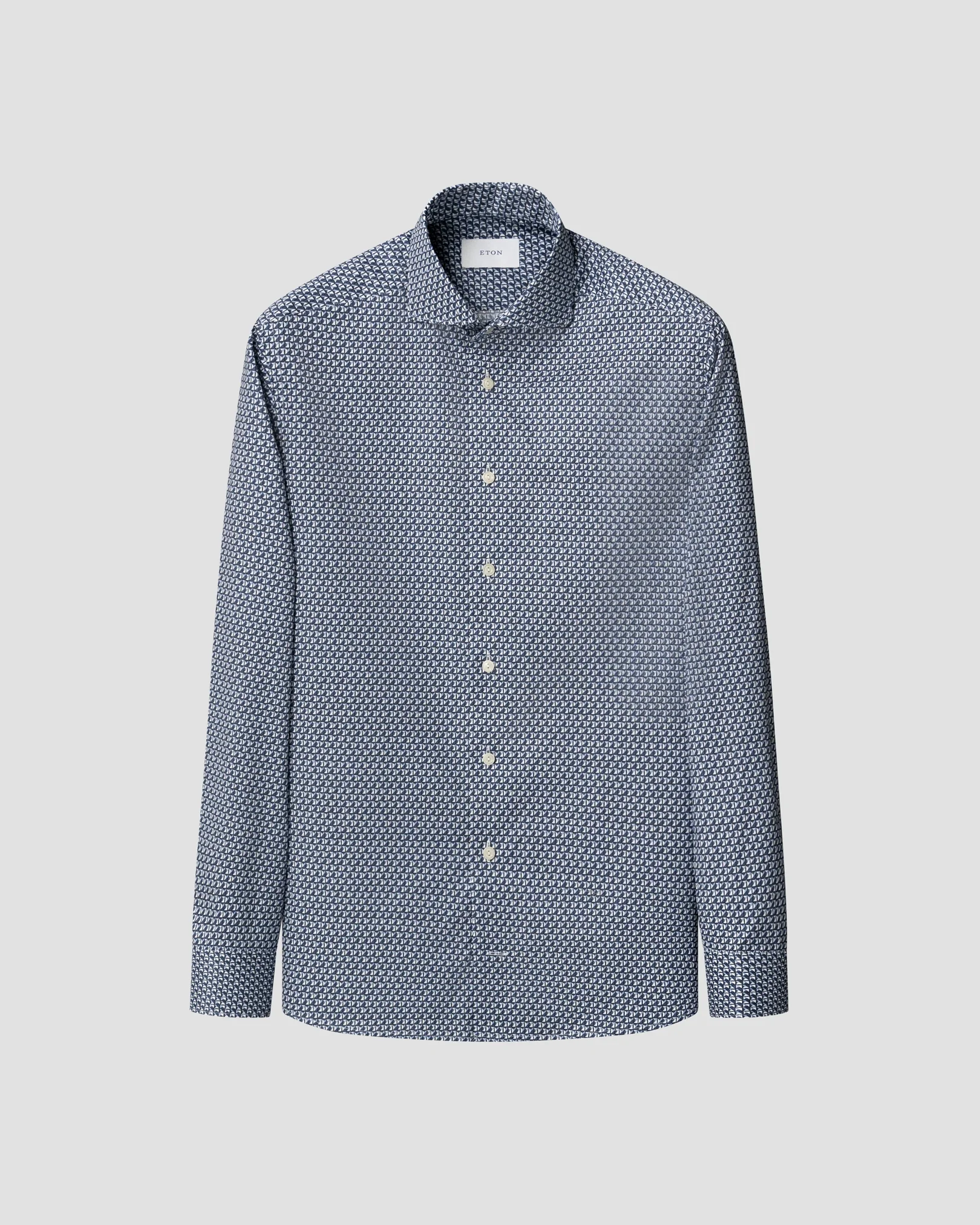 Eton - dark blue geometric signature twill shirt wide spread 266