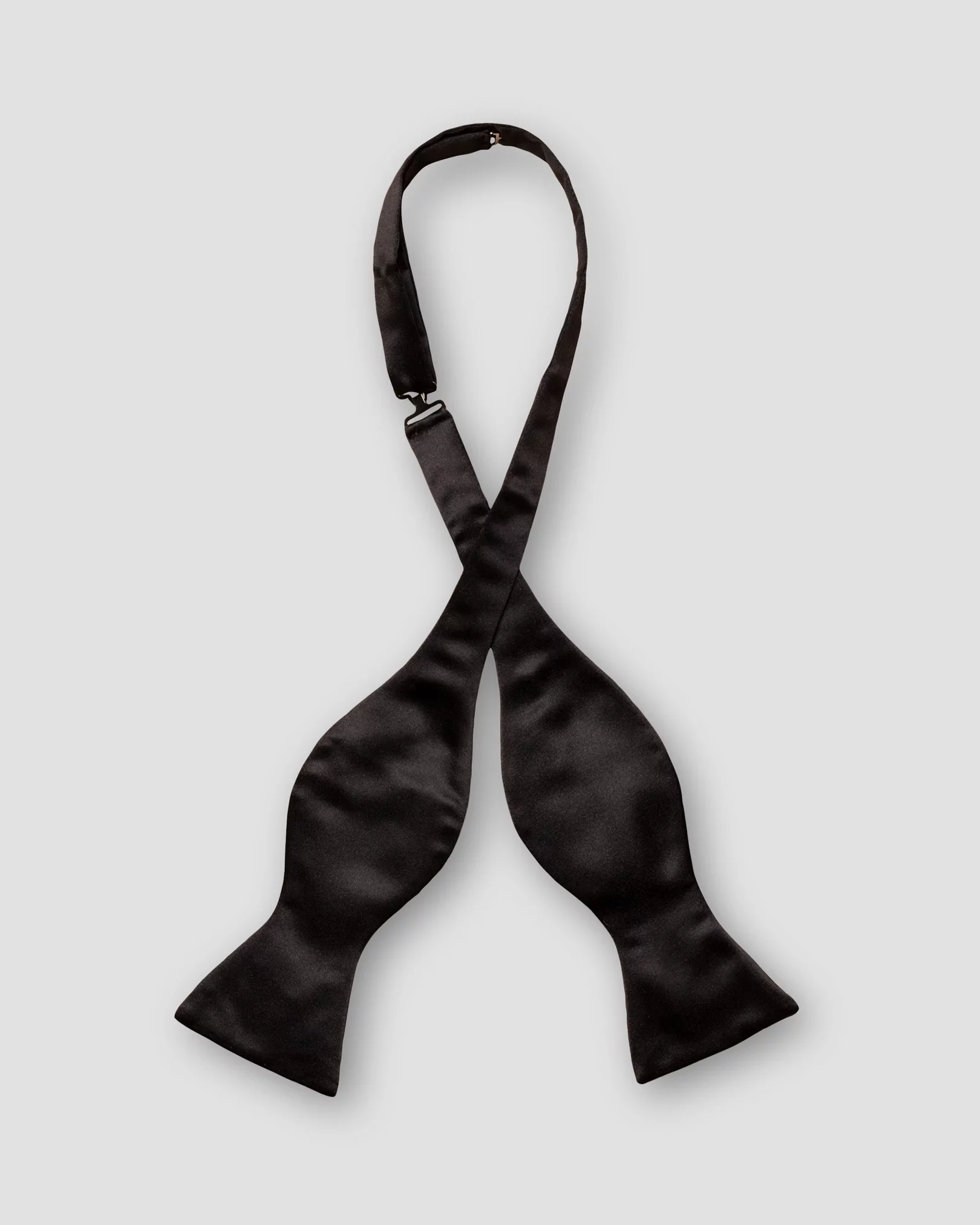 Eton - black silk bow tie self tied dressed