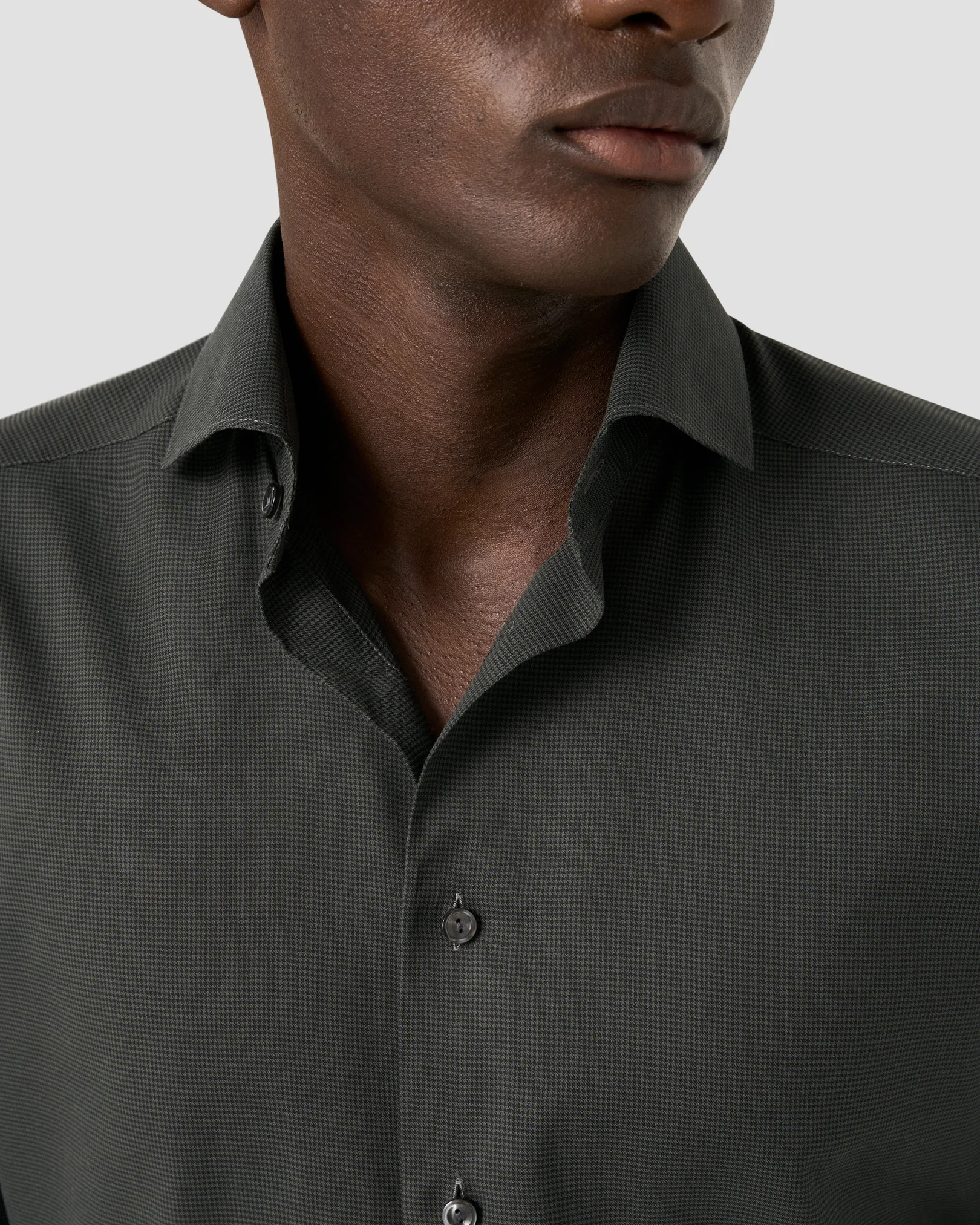 Eton - micro check signature flannel shirt wide spread