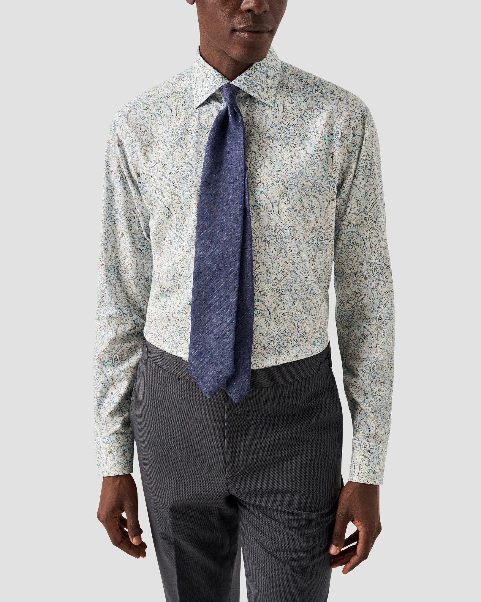 Eton - light green paisley lyocell shirt