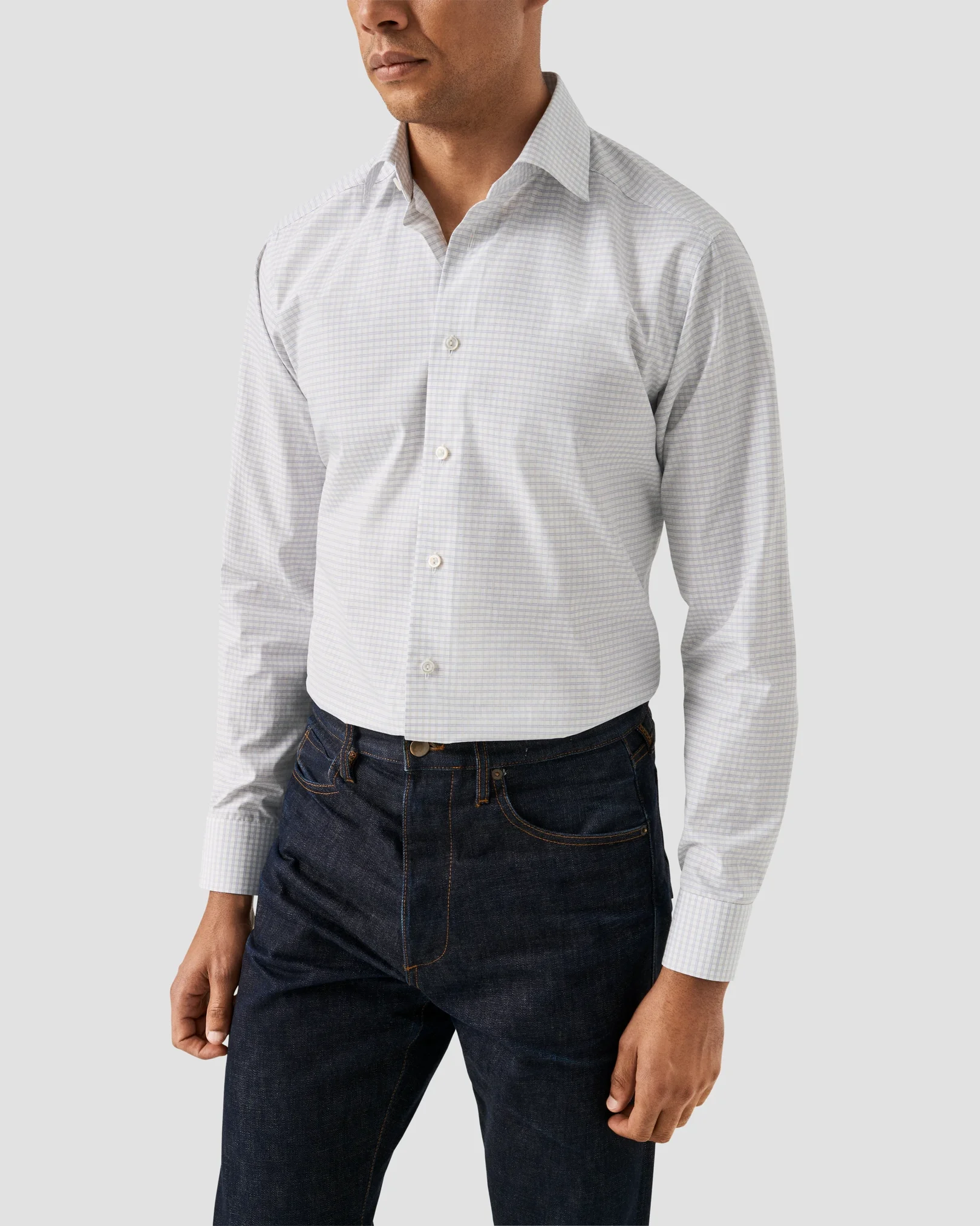 Eton - check supima 120 shirt