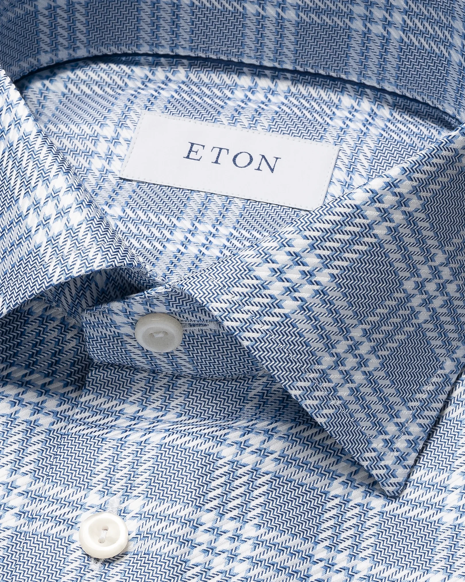 Eton - checked light blue king twill