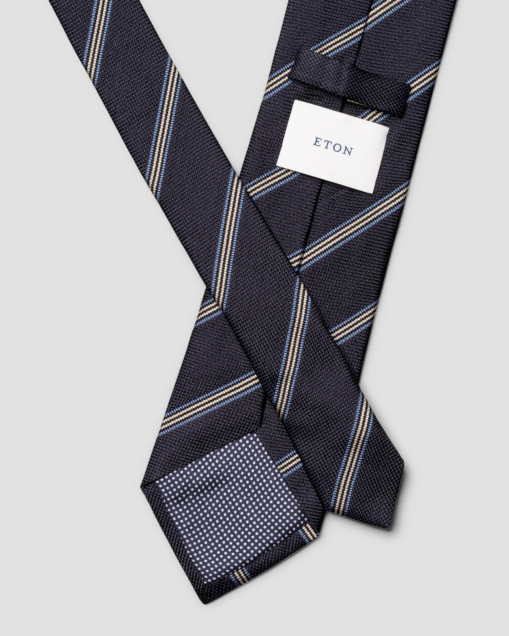 Eton - navy blue striped woven silk tie