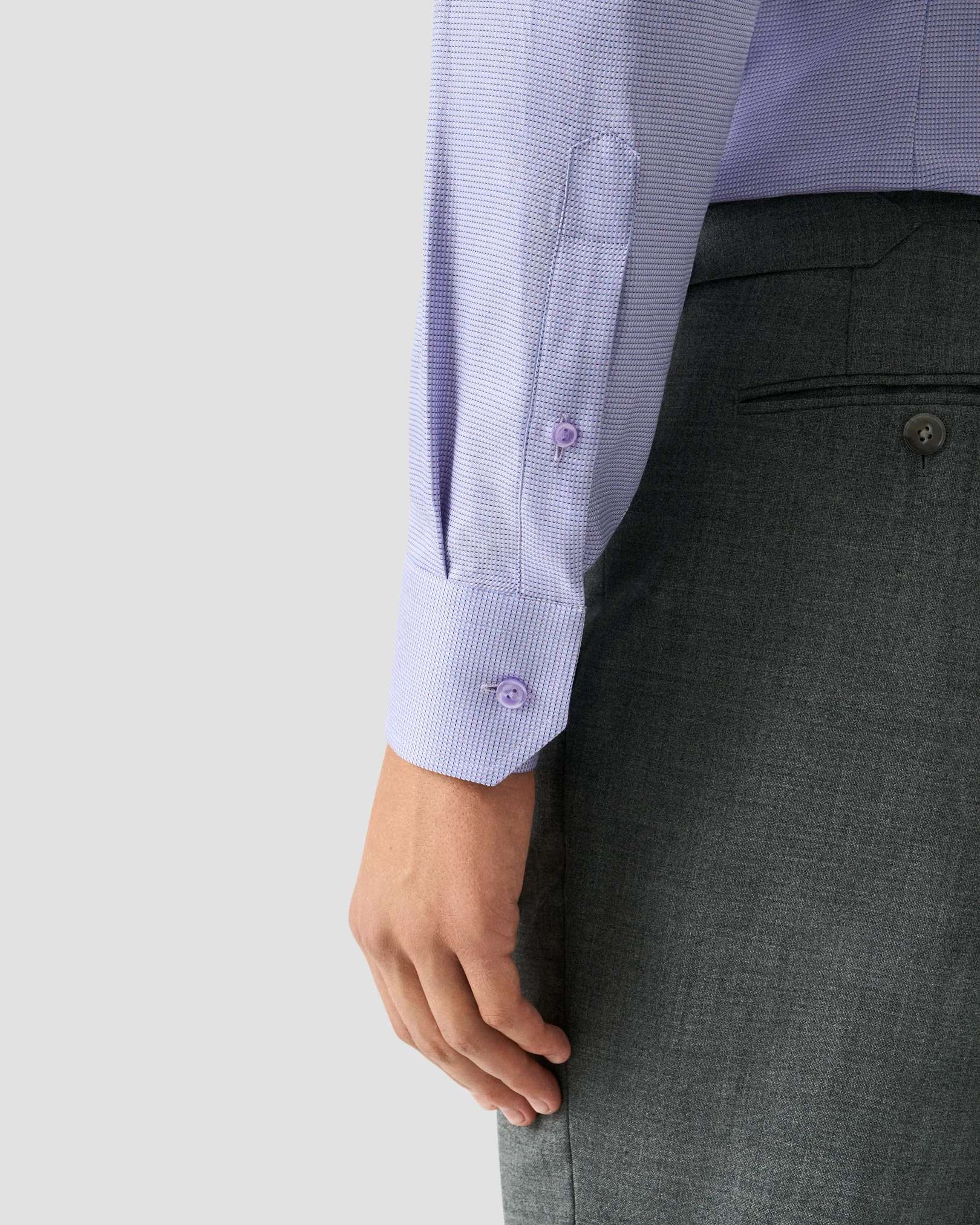 Eton - light purple semi solid signature twill shirt