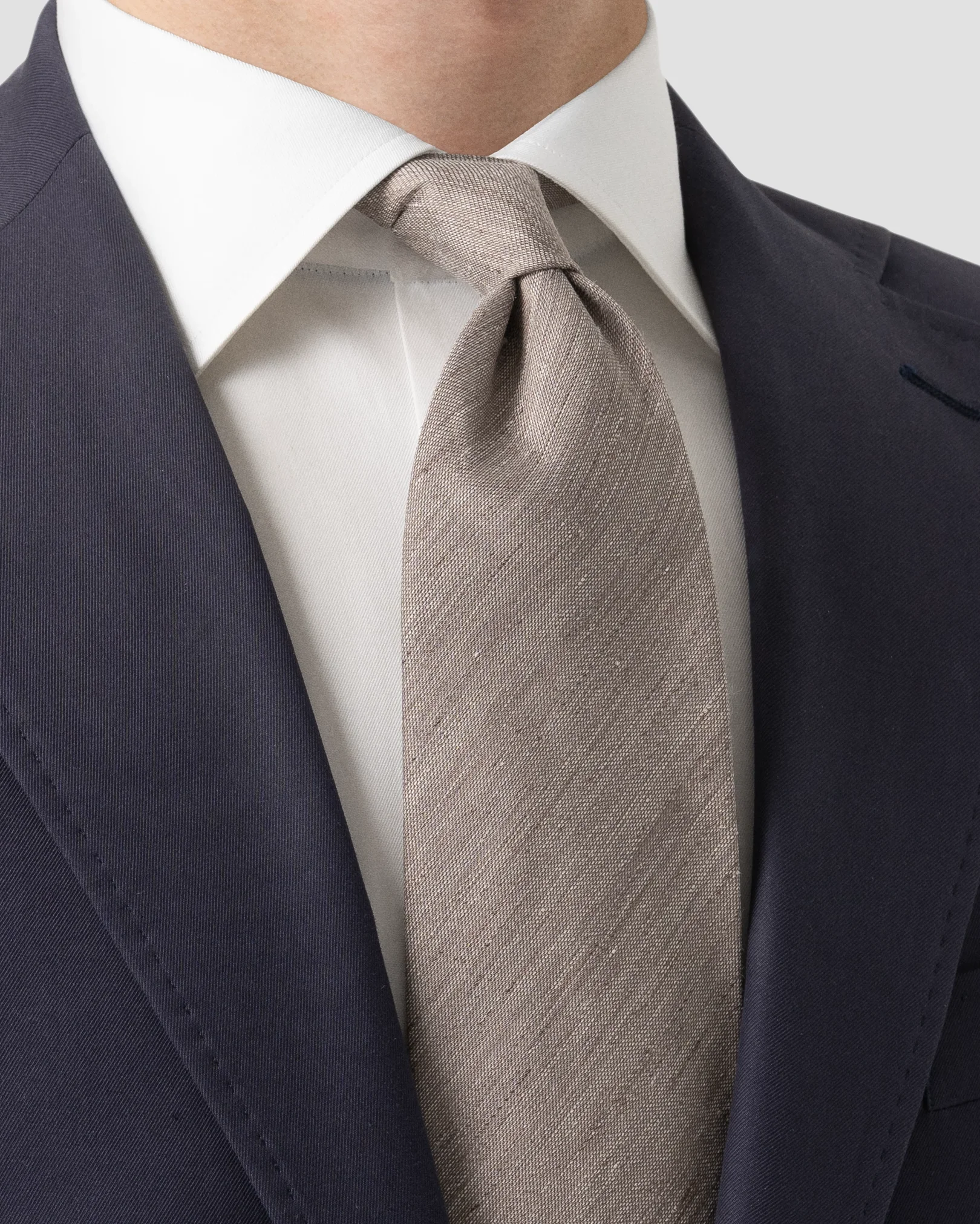 Eton - beige modern silk linen tie