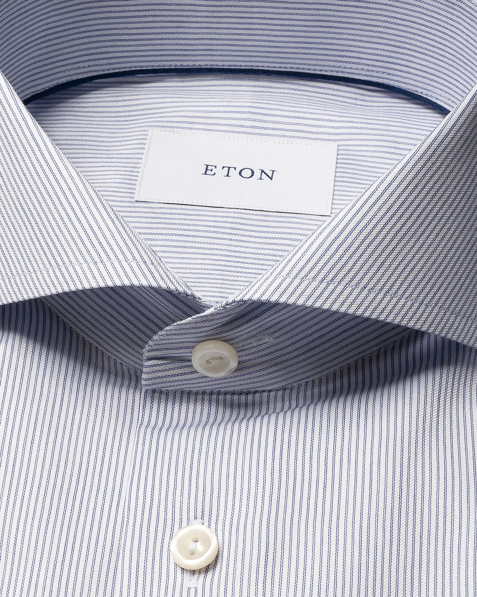 Eton - dark blue fine striped signature twill shirt
