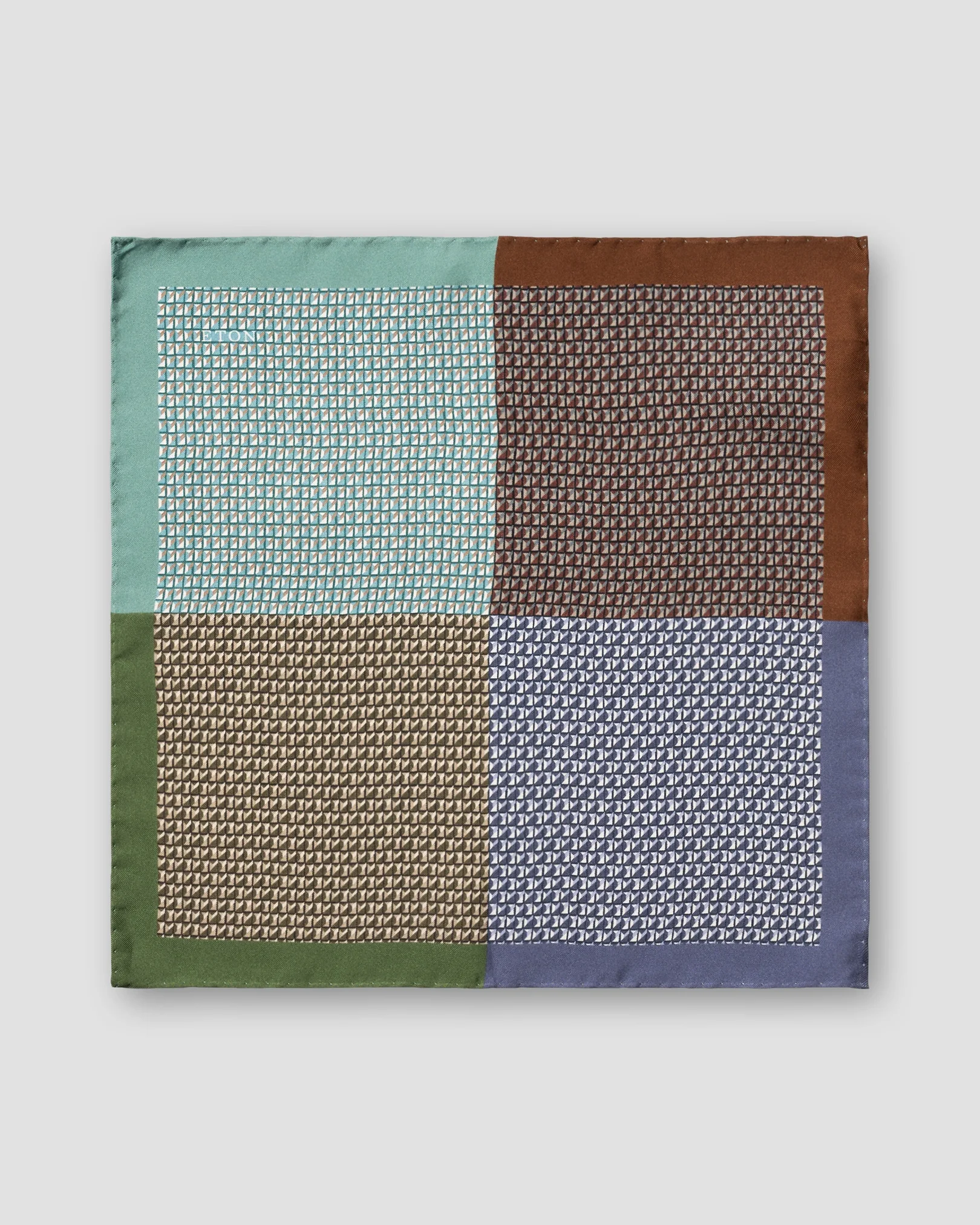 Eton - multi geometric four side twill pocket square