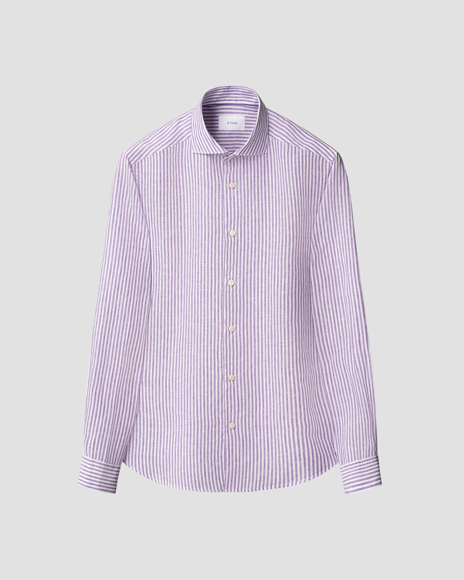 Eton - striped linen shirt wide spread 261
