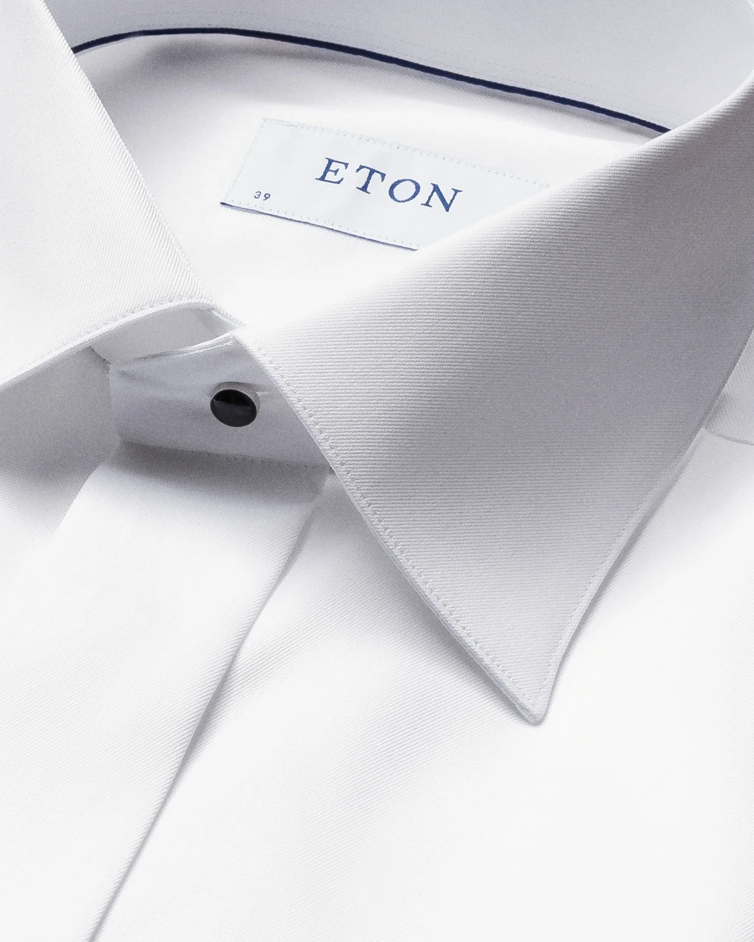 Eton - white fly front signature twill evening shirt