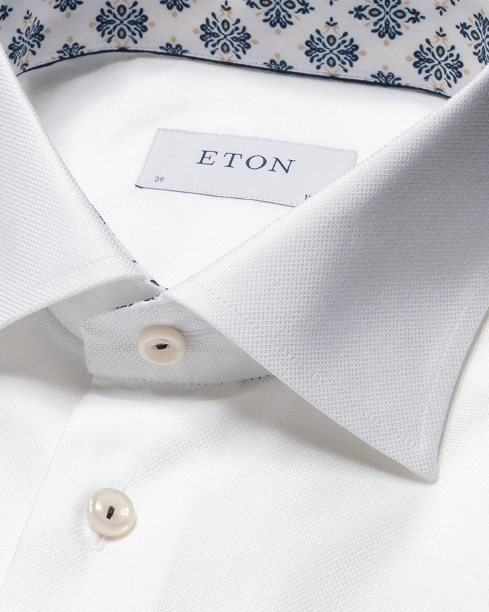 Eton - white twill shirt with special details