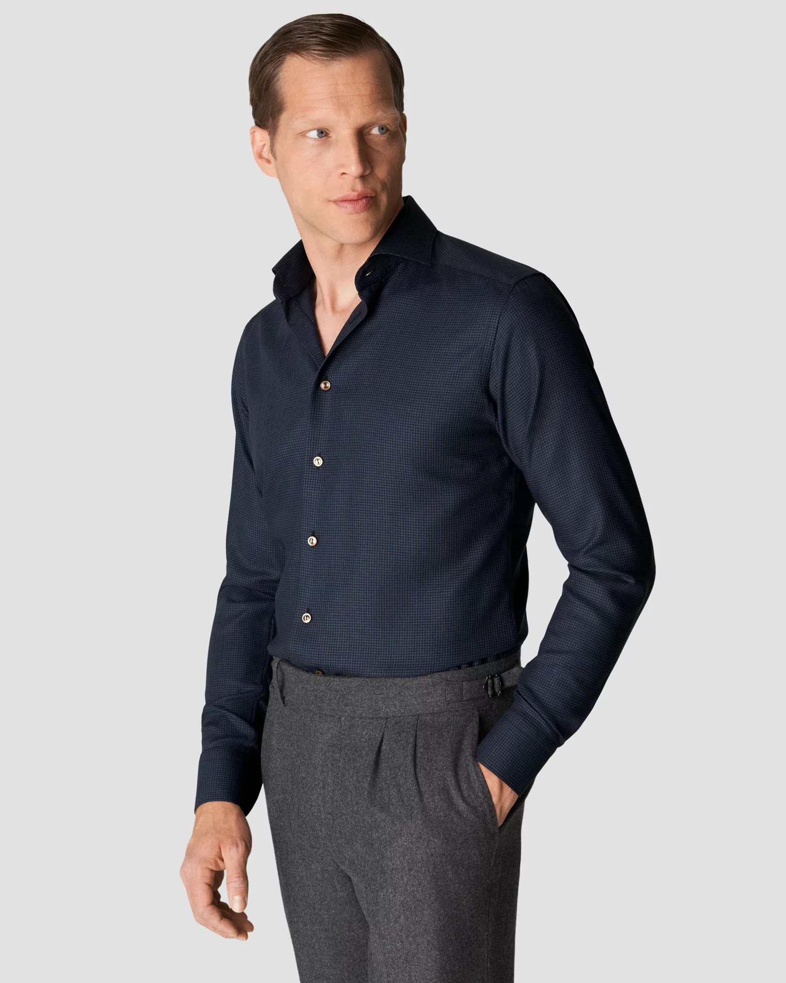 Eton - dark blue merino shirt