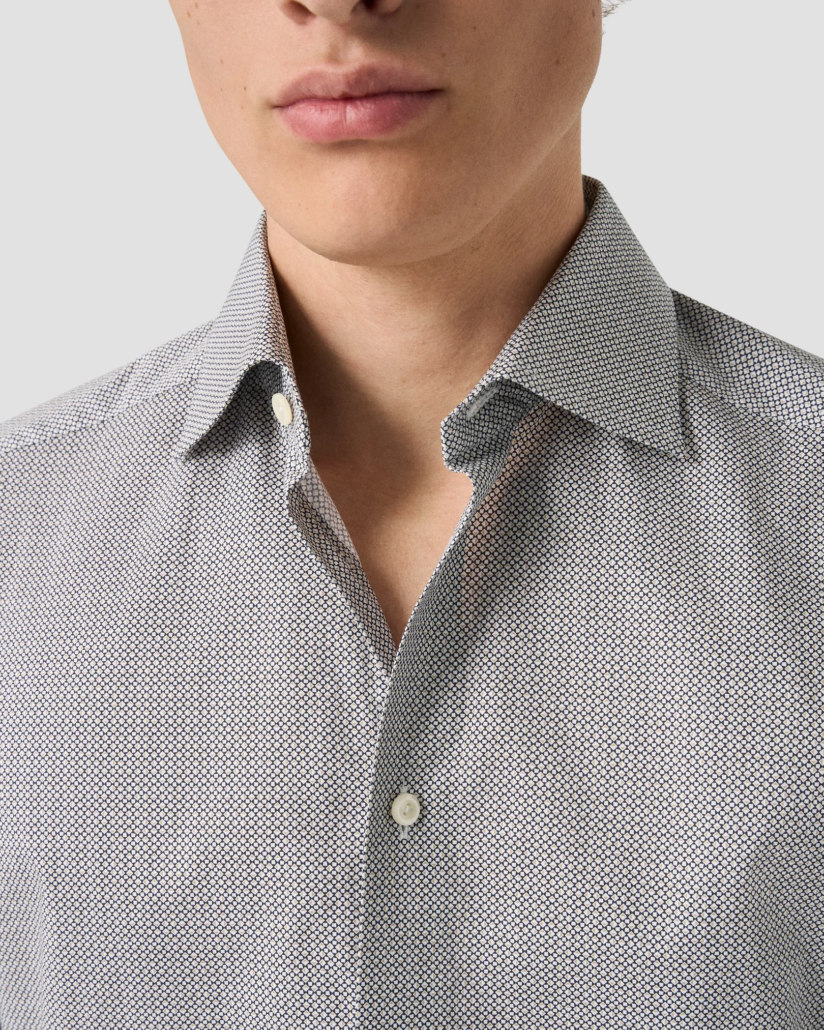 Eton - navy blue micro print signature twill shirt