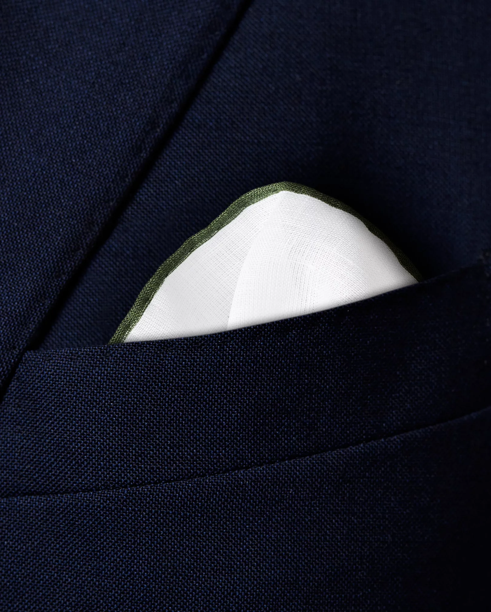 Eton - green linen pocket square