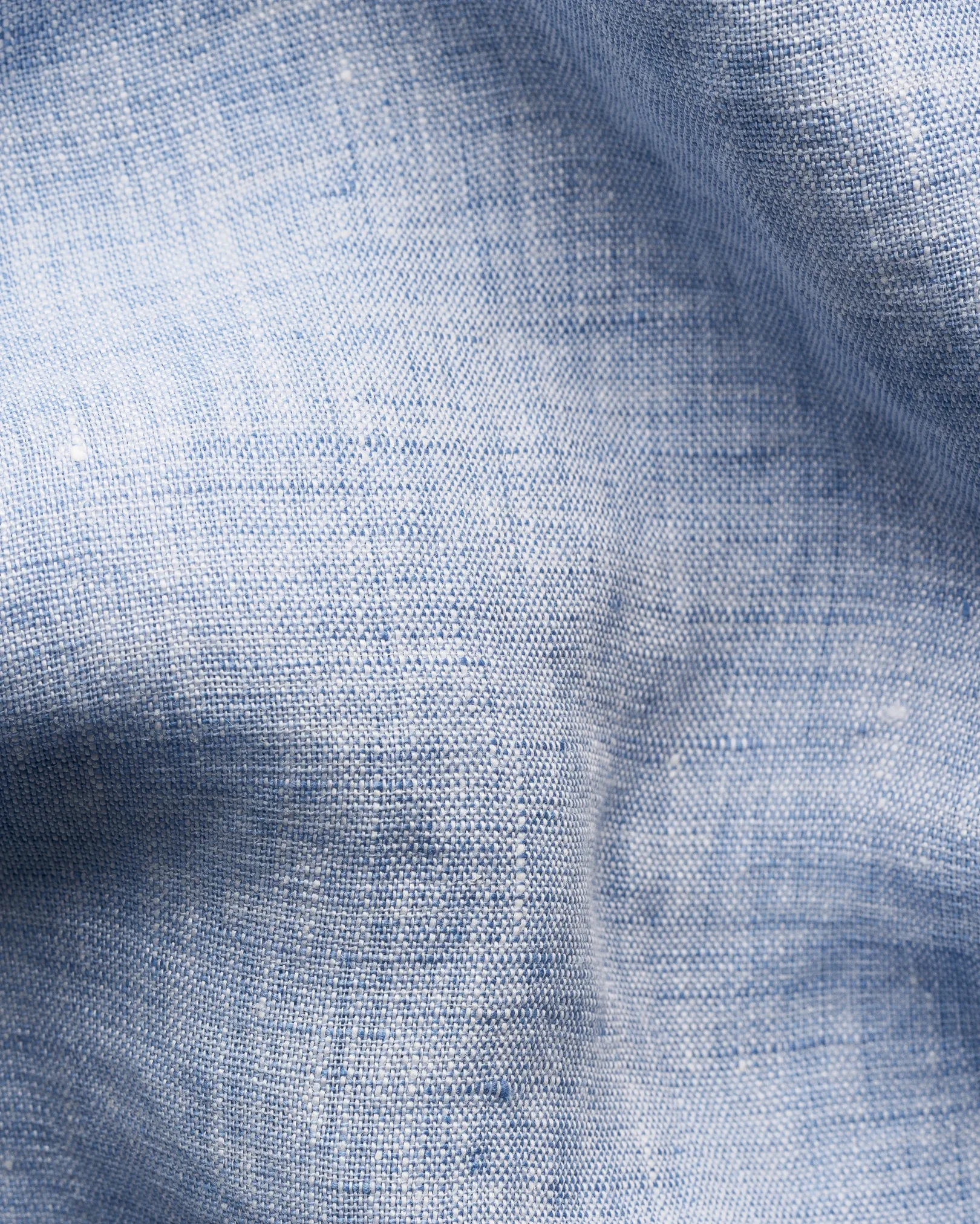 Eton - light blue solid short sleeve linen shirt