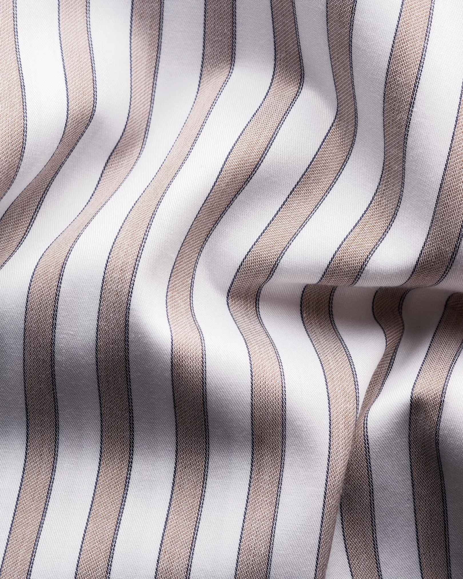 Brown Stripe Fine Twill Shirt - Eton