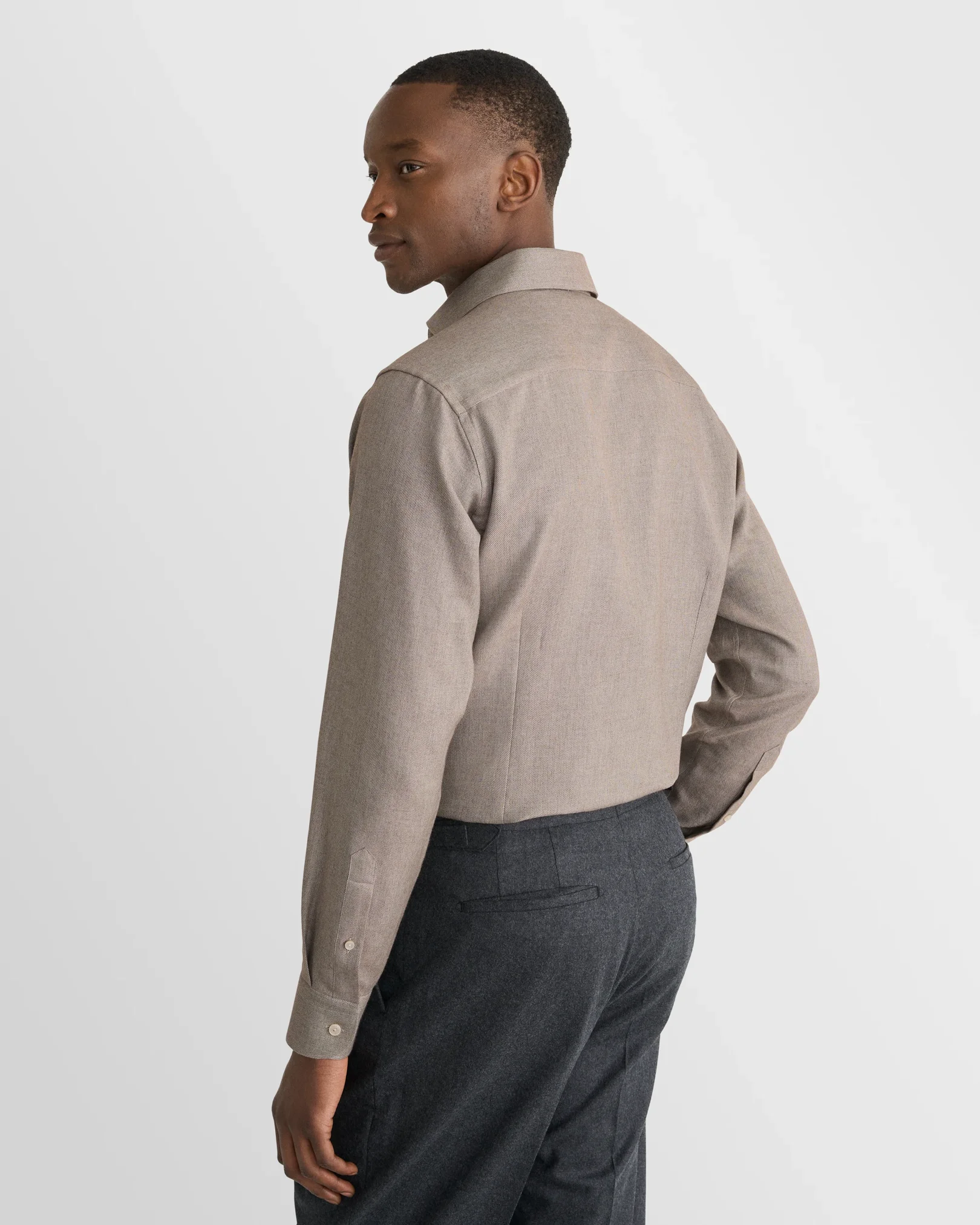 Eton - brown cotton silk cashmere shirt 268