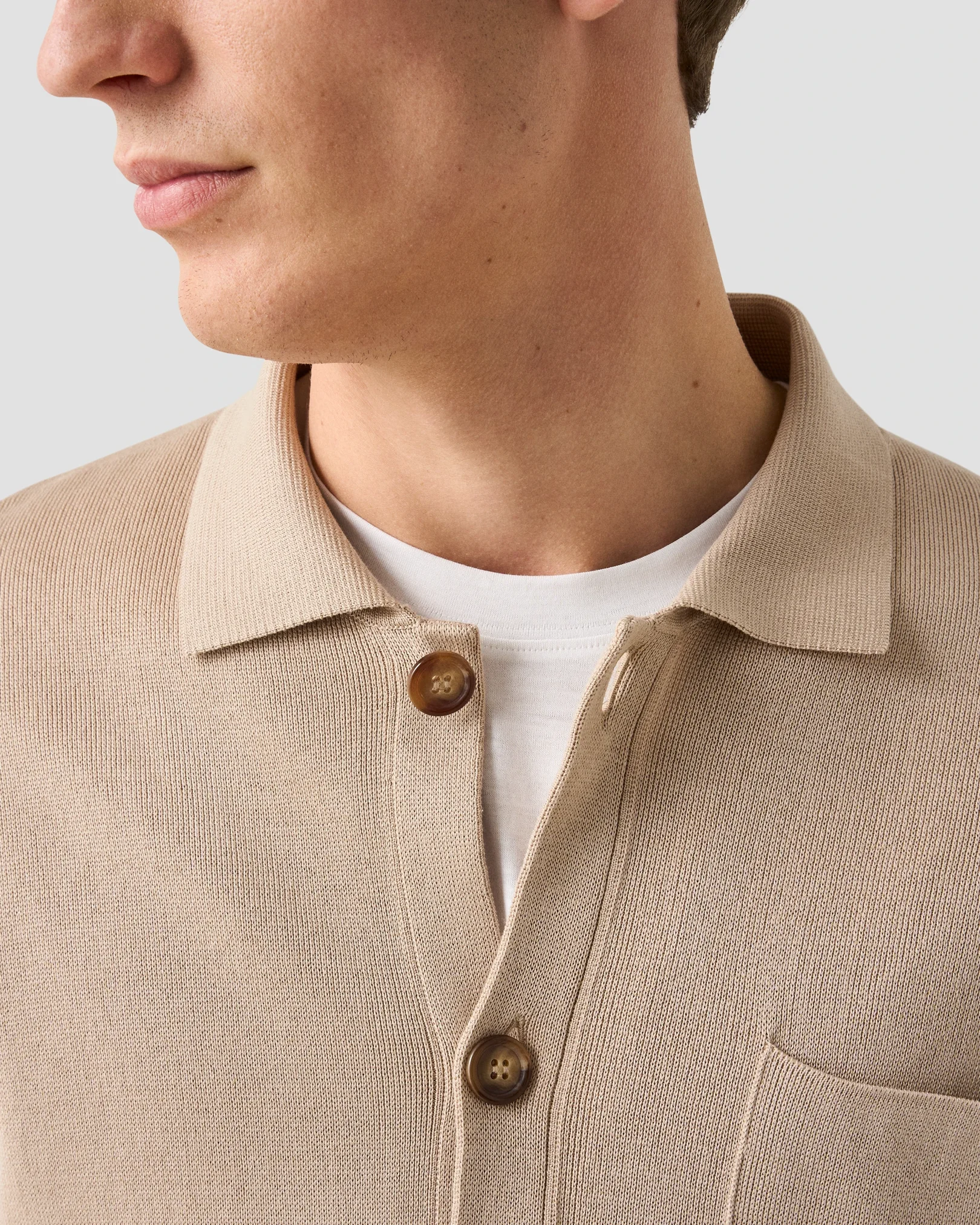 Eton - white milano knit overshirt